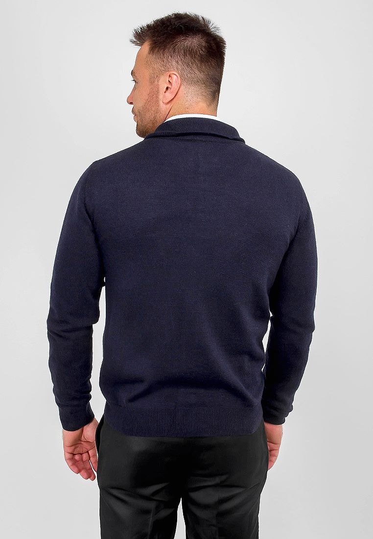 G137-12-ромб (т.синий/св.синий) Кардиган мужской