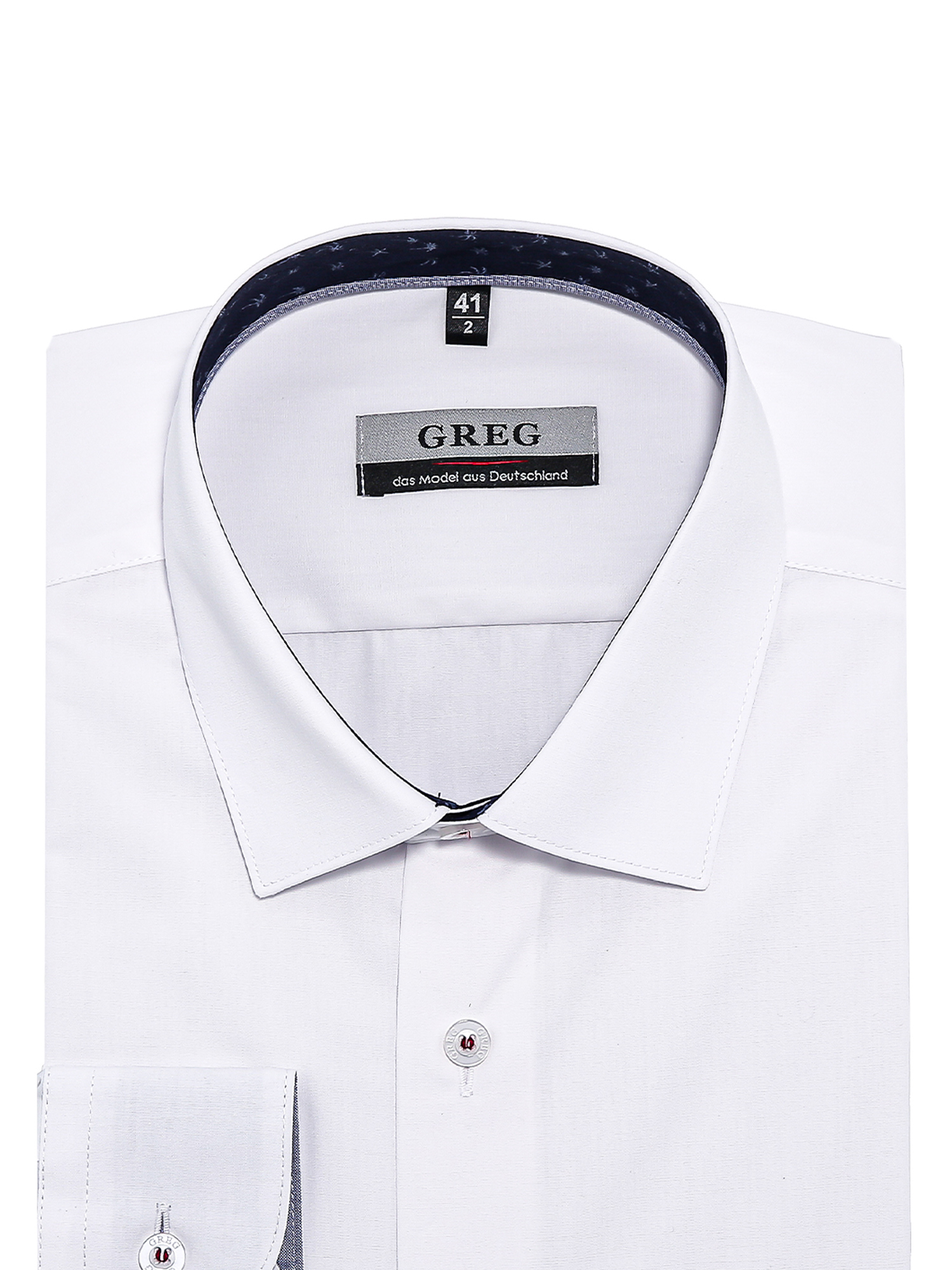 100/119/WH/15/p Сорочка мужская длинный рукав