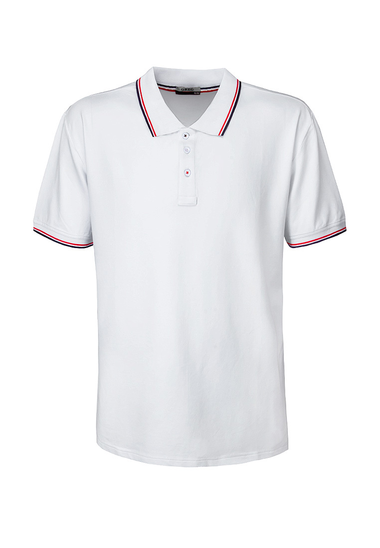 G144-TS-2 (белый) Джемпер мужской с воротником поло короткий рукав
