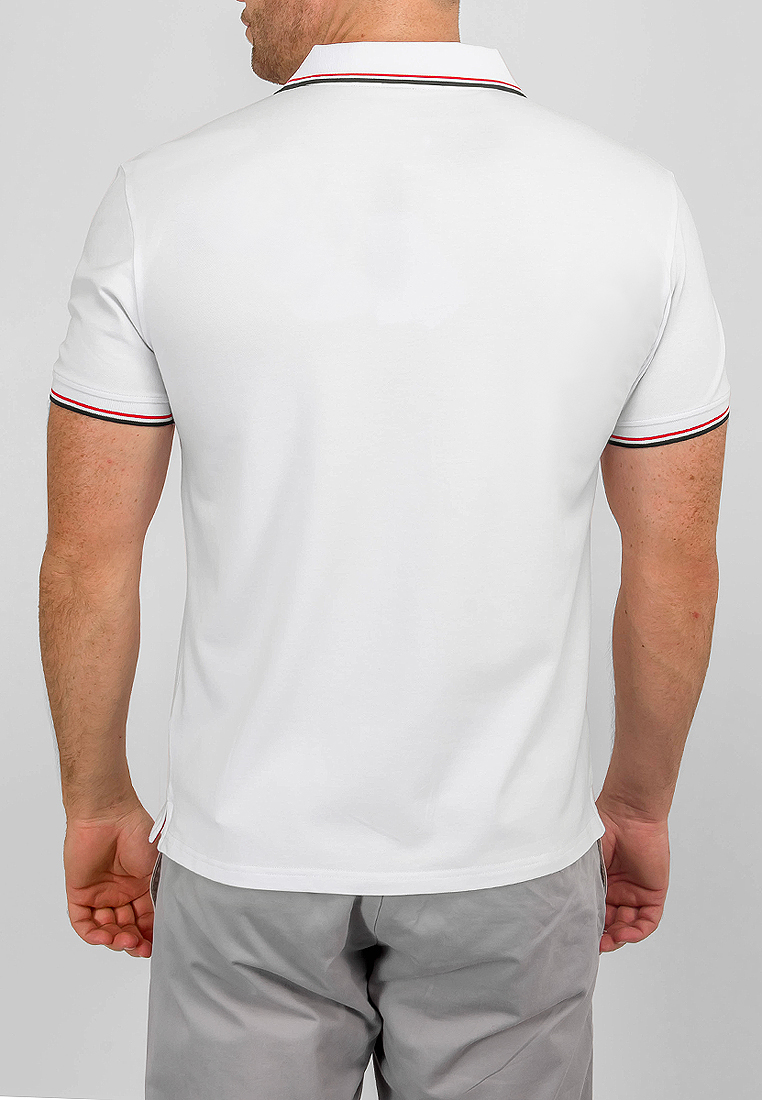 G144-TS-2 (белый) Джемпер мужской с воротником поло короткий рукав