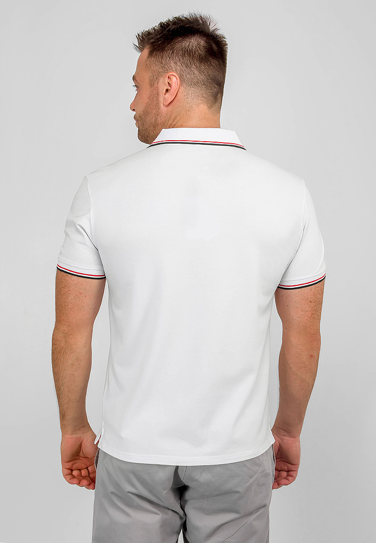 G144-TS-2 (белый) Джемпер мужской с воротником поло короткий рукав