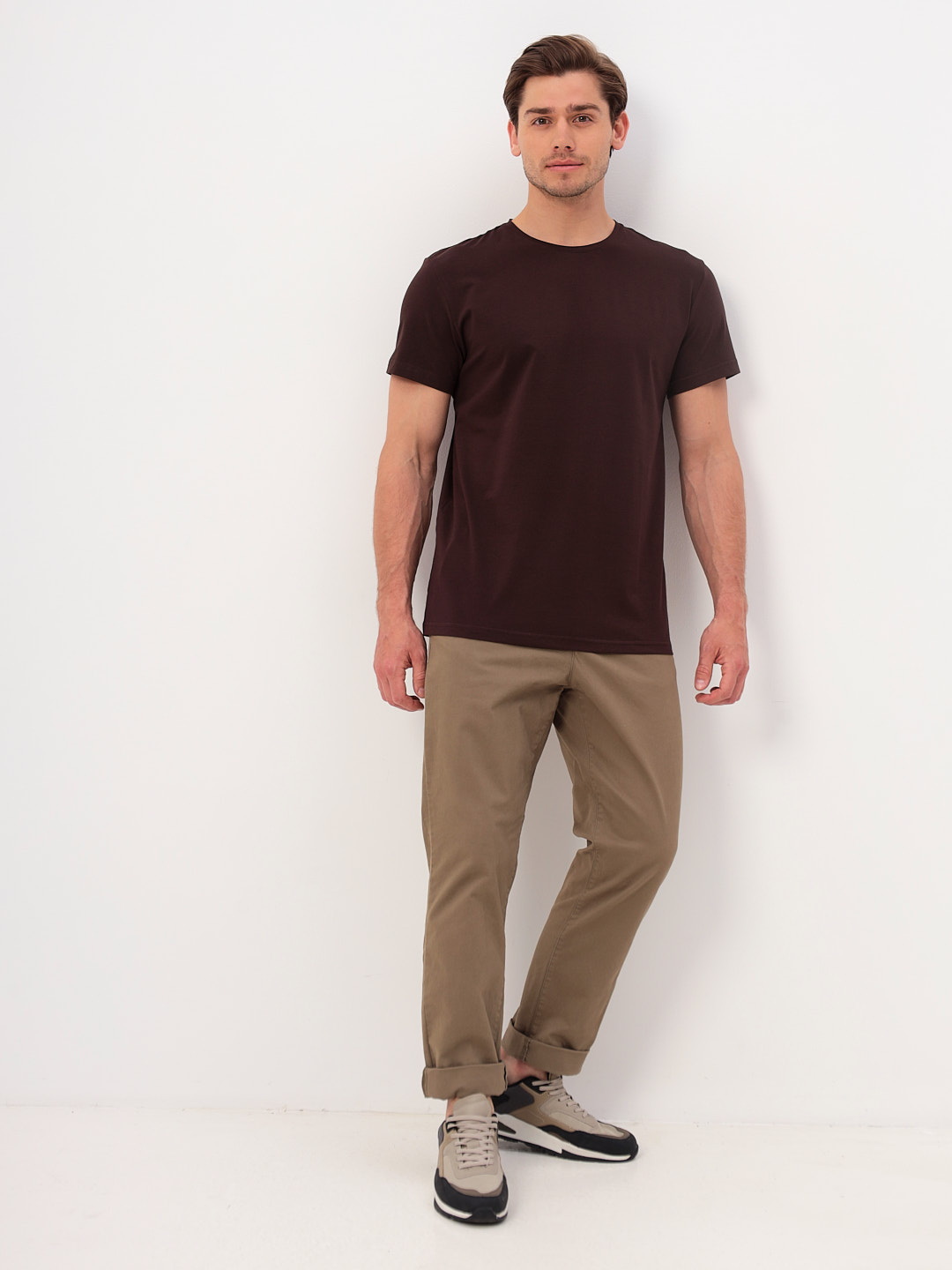 G145-KO-SA-S5104 (коричневый) Футболка мужская короткий рукав