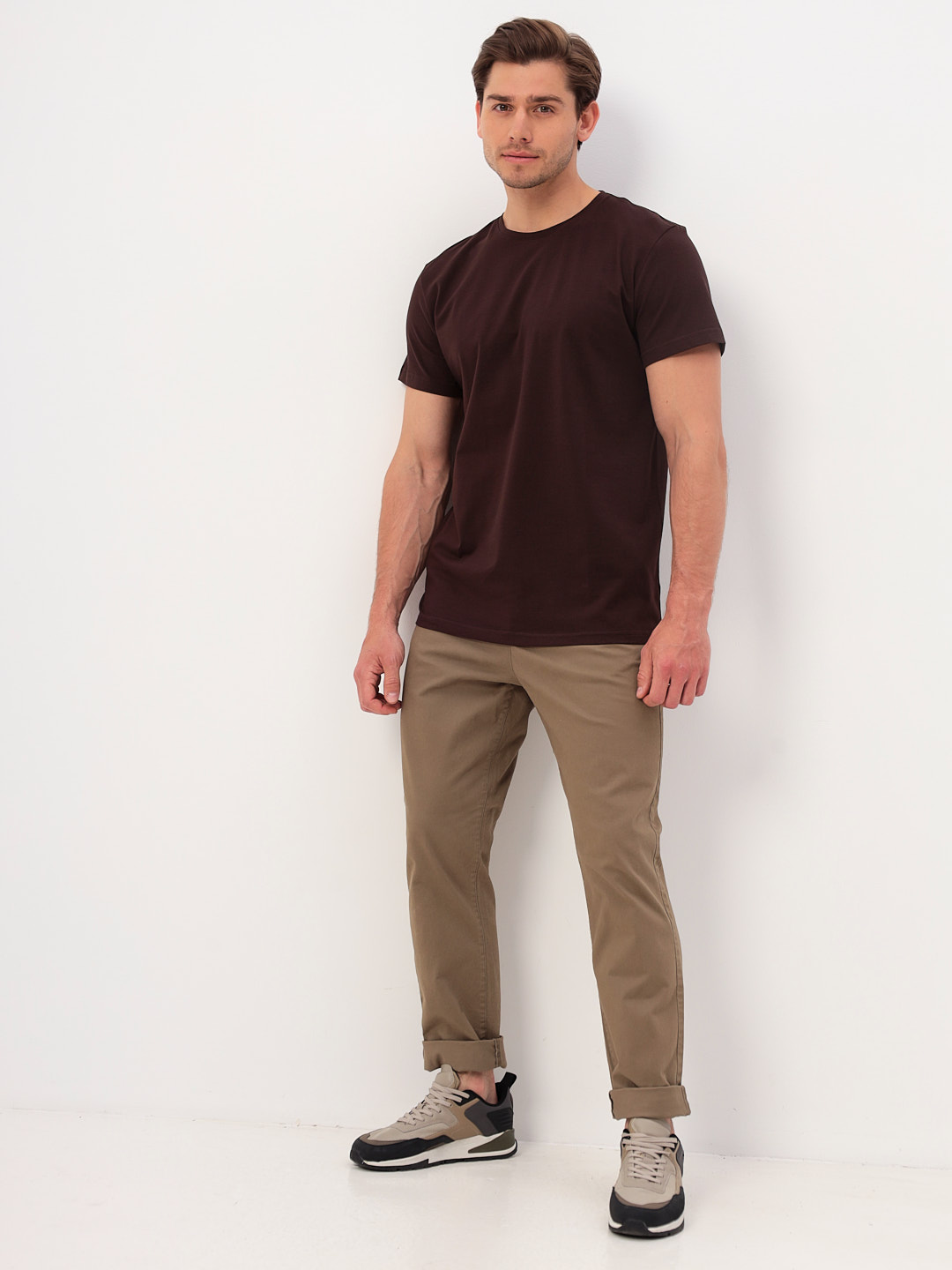 G145-KO-SA-S5104 (коричневый) Футболка мужская короткий рукав