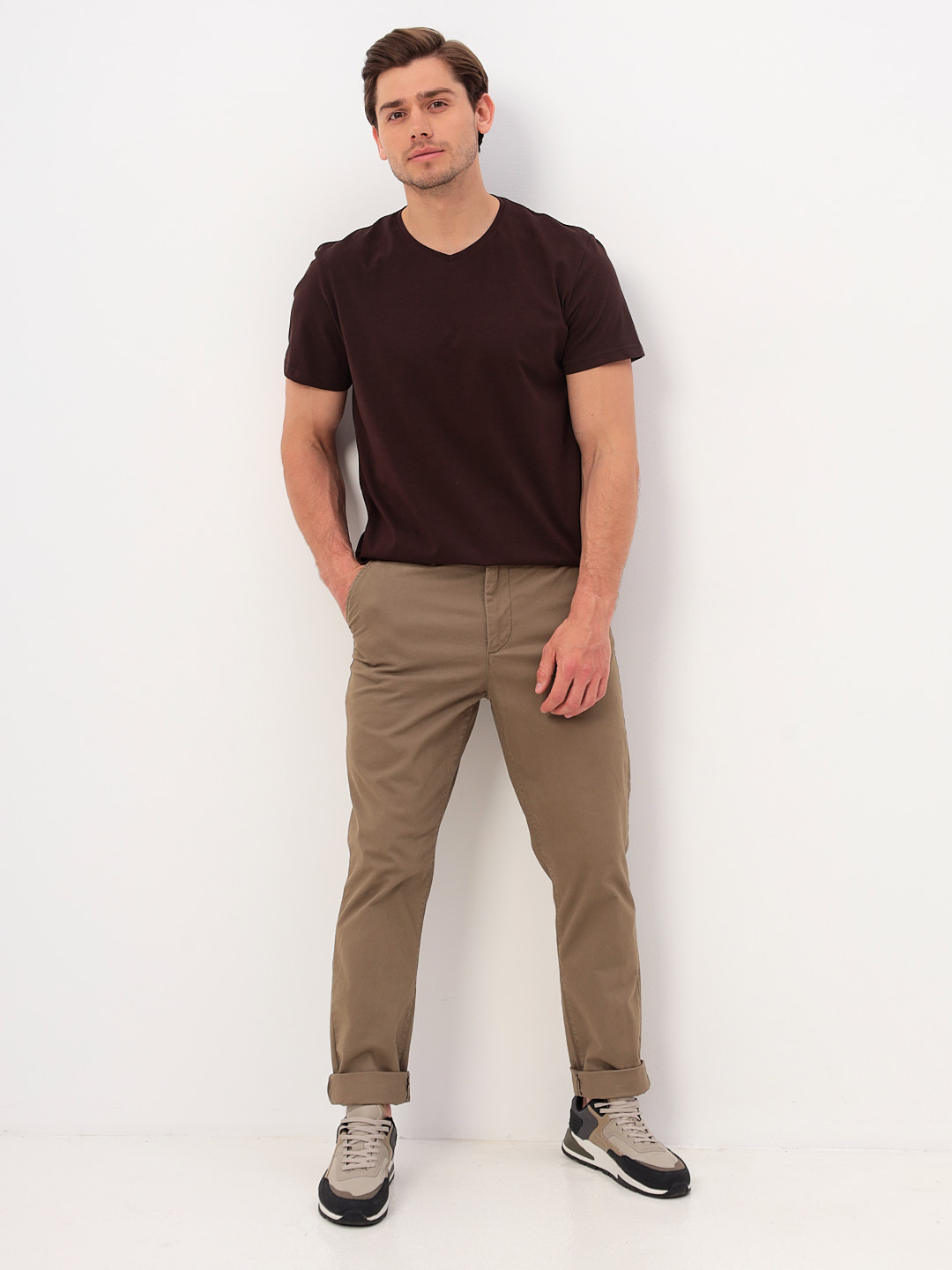 G146-KO-SA-S5104 (коричневый) Футболка мужская короткий рукав