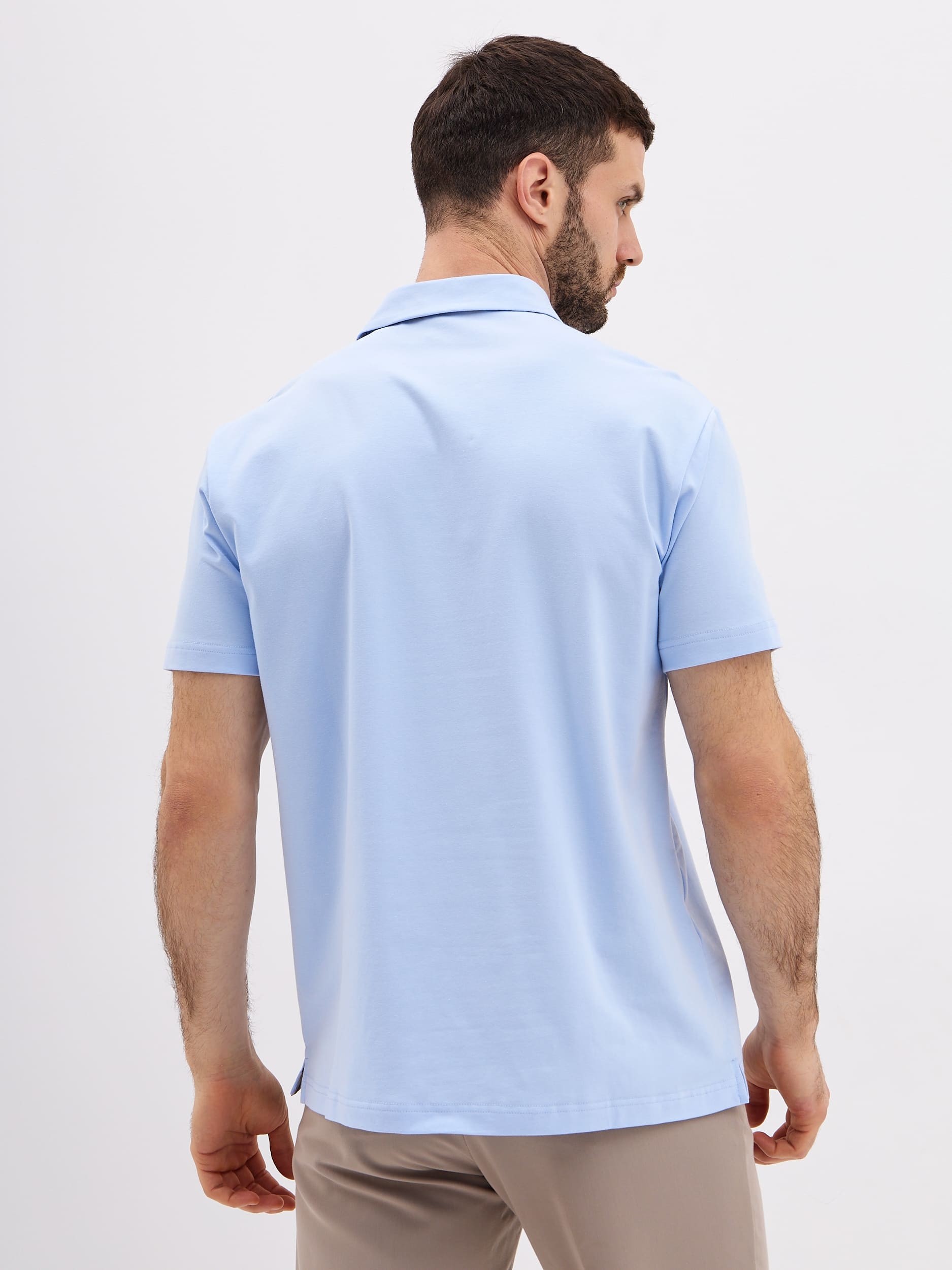 G144-KO1246T-SAS5120 (св.голубой) Джемпер мужской с воротником поло короткий рукав