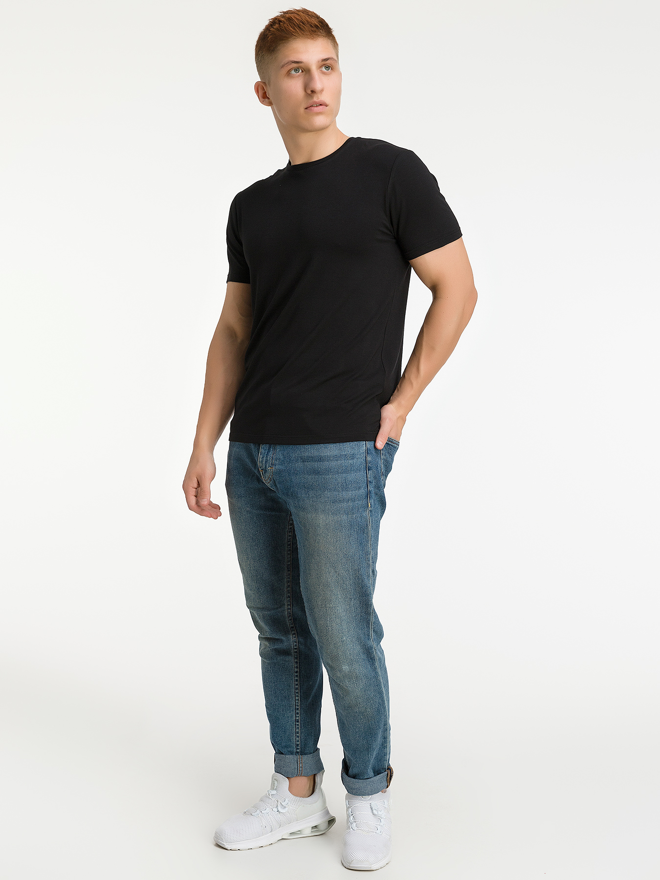 G145-V-90003 (черный) Футболка мужская короткий рукав