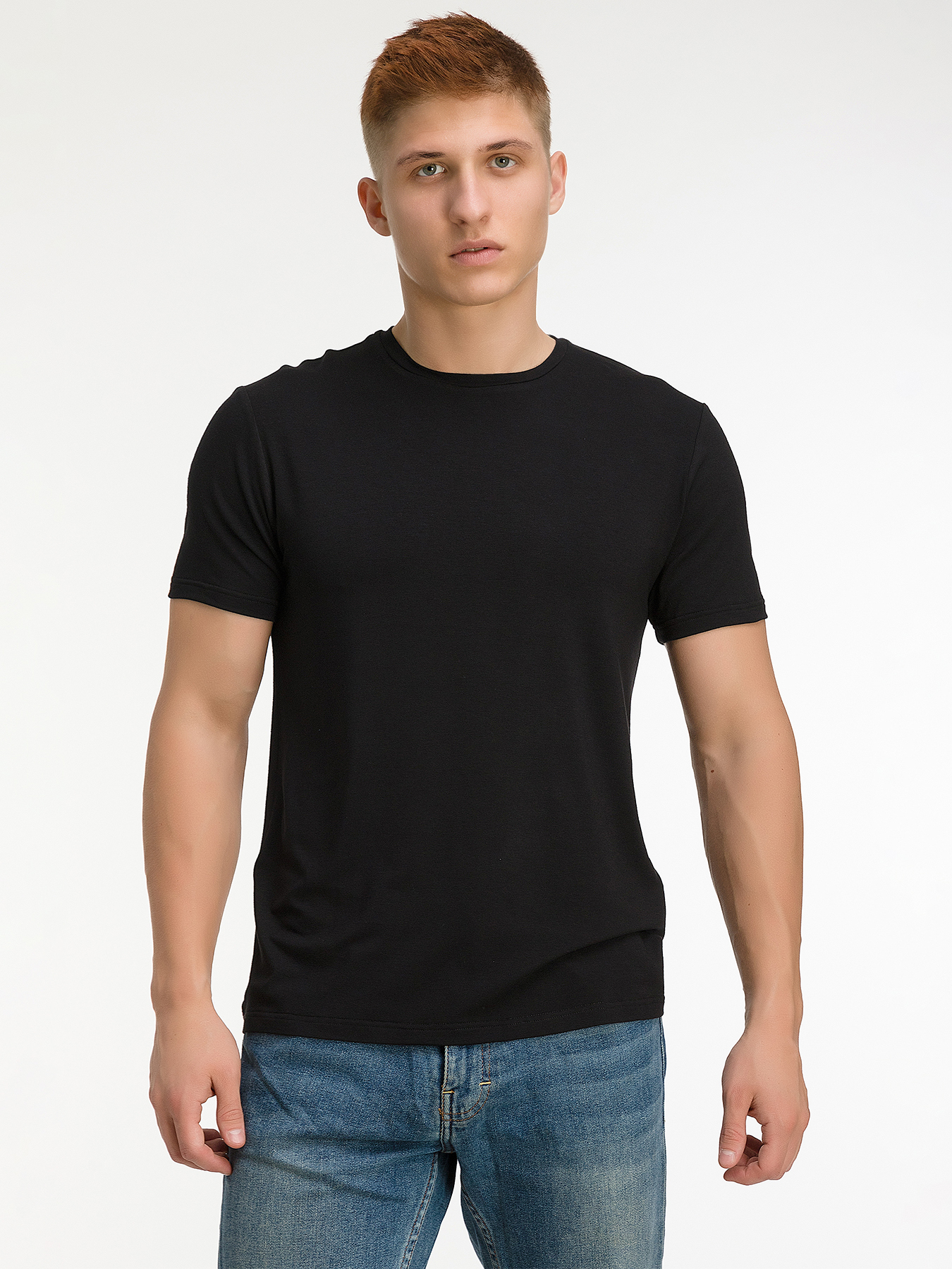 G145-V-90003 (черный) Футболка мужская короткий рукав