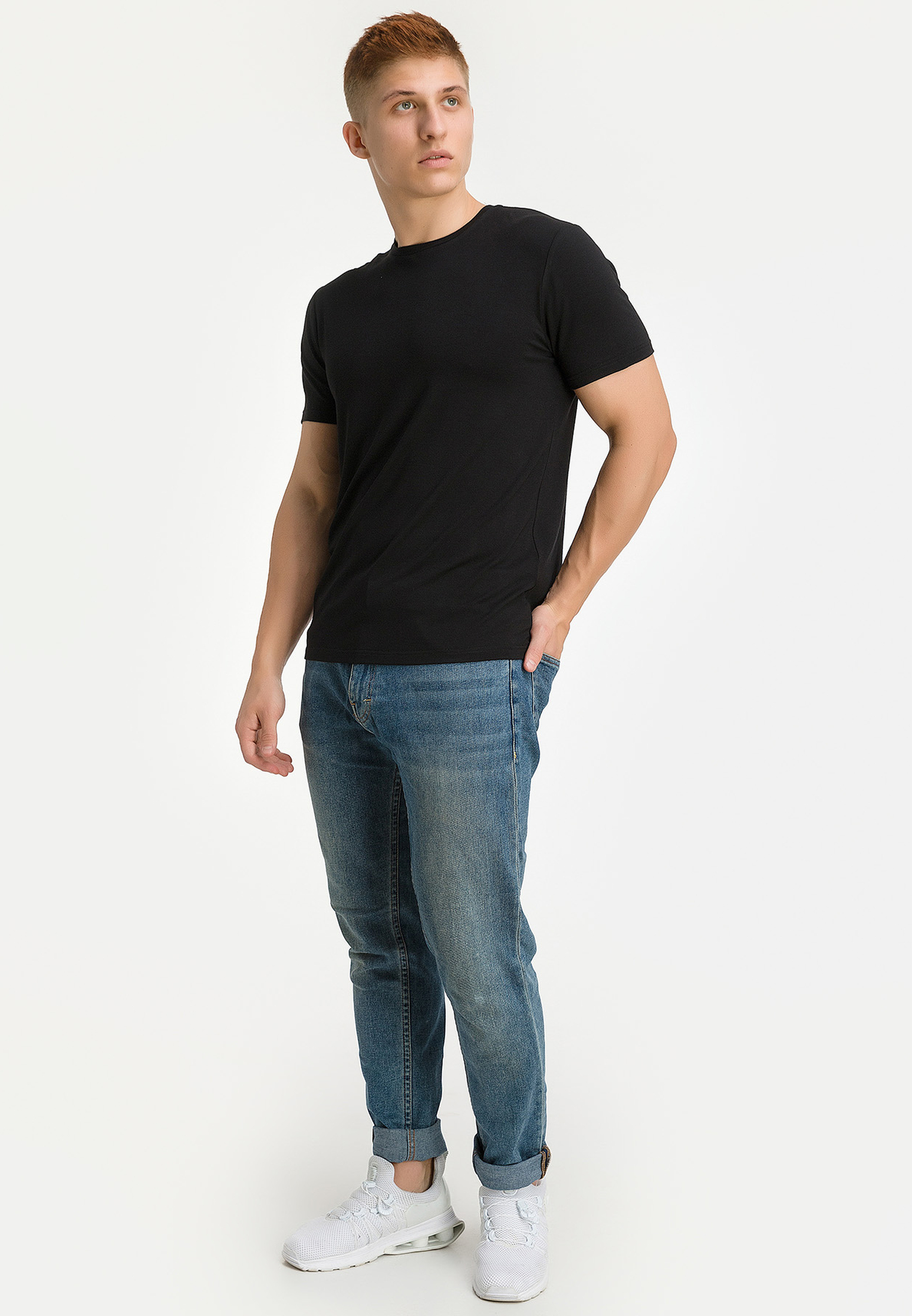 G145-V-90003 (черный) Футболка мужская короткий рукав