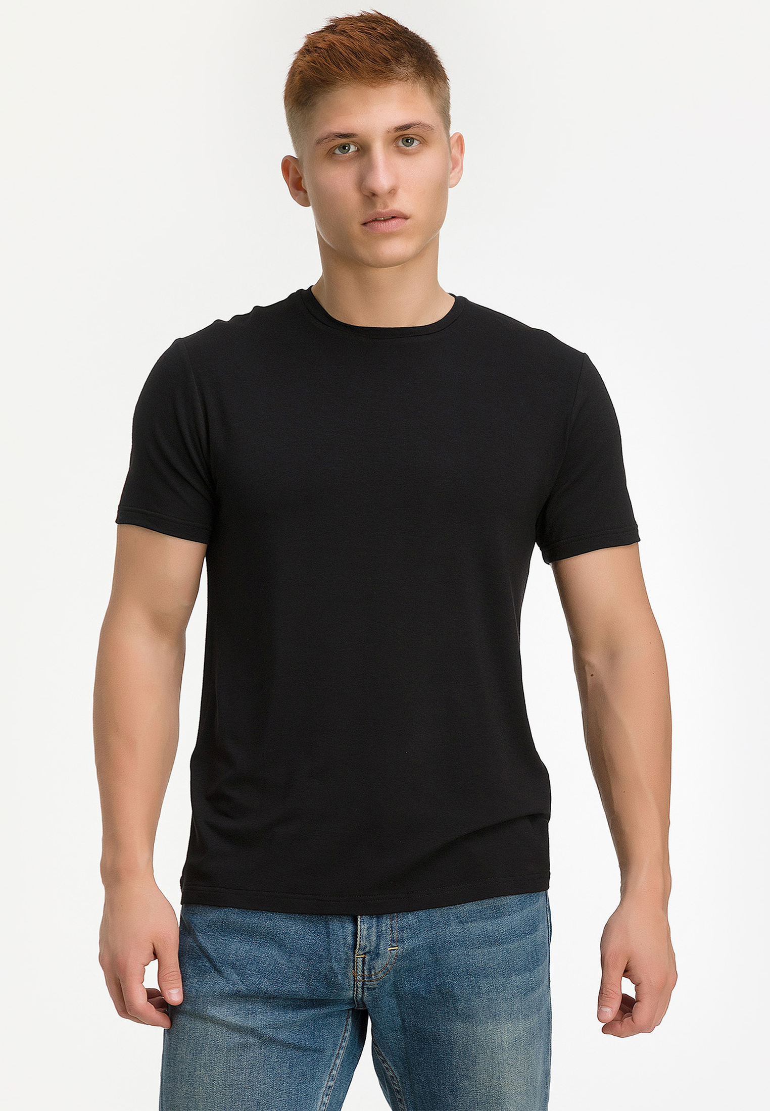 G145-V-90003 (черный) Футболка мужская короткий рукав