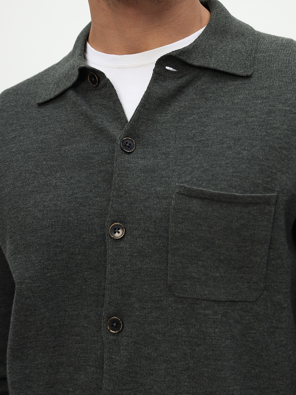 G148-TF (зеленый меланж) Кардиган мужской