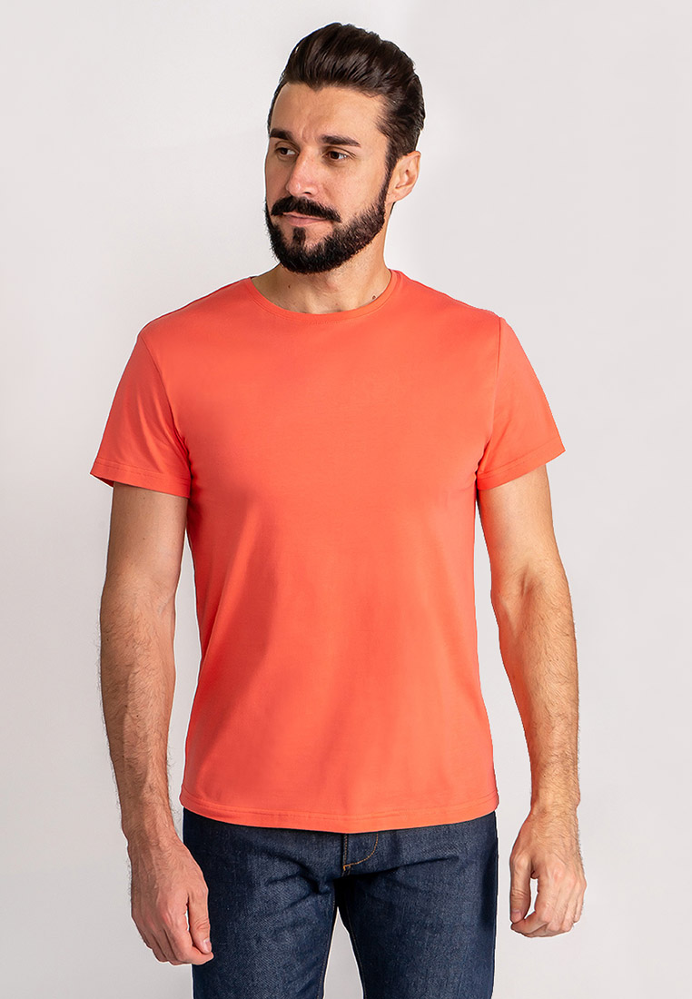 G145-RD-9012_R (коралл) Футболка мужская короткий рукав