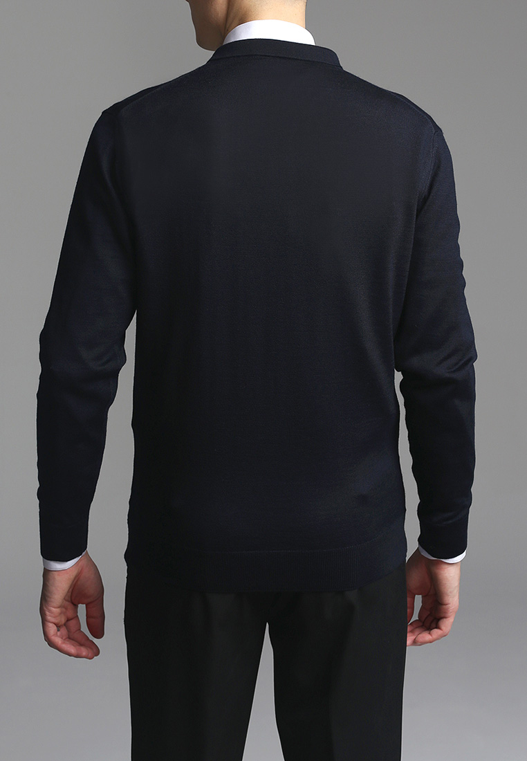 G129-EV (т.синий) Джемпер мужской с воротником поло