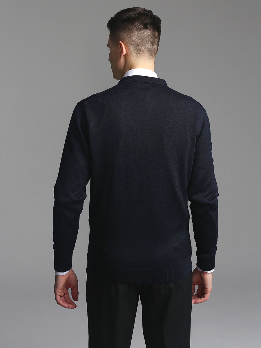 G129-EV (т.синий) Джемпер мужской с воротником поло