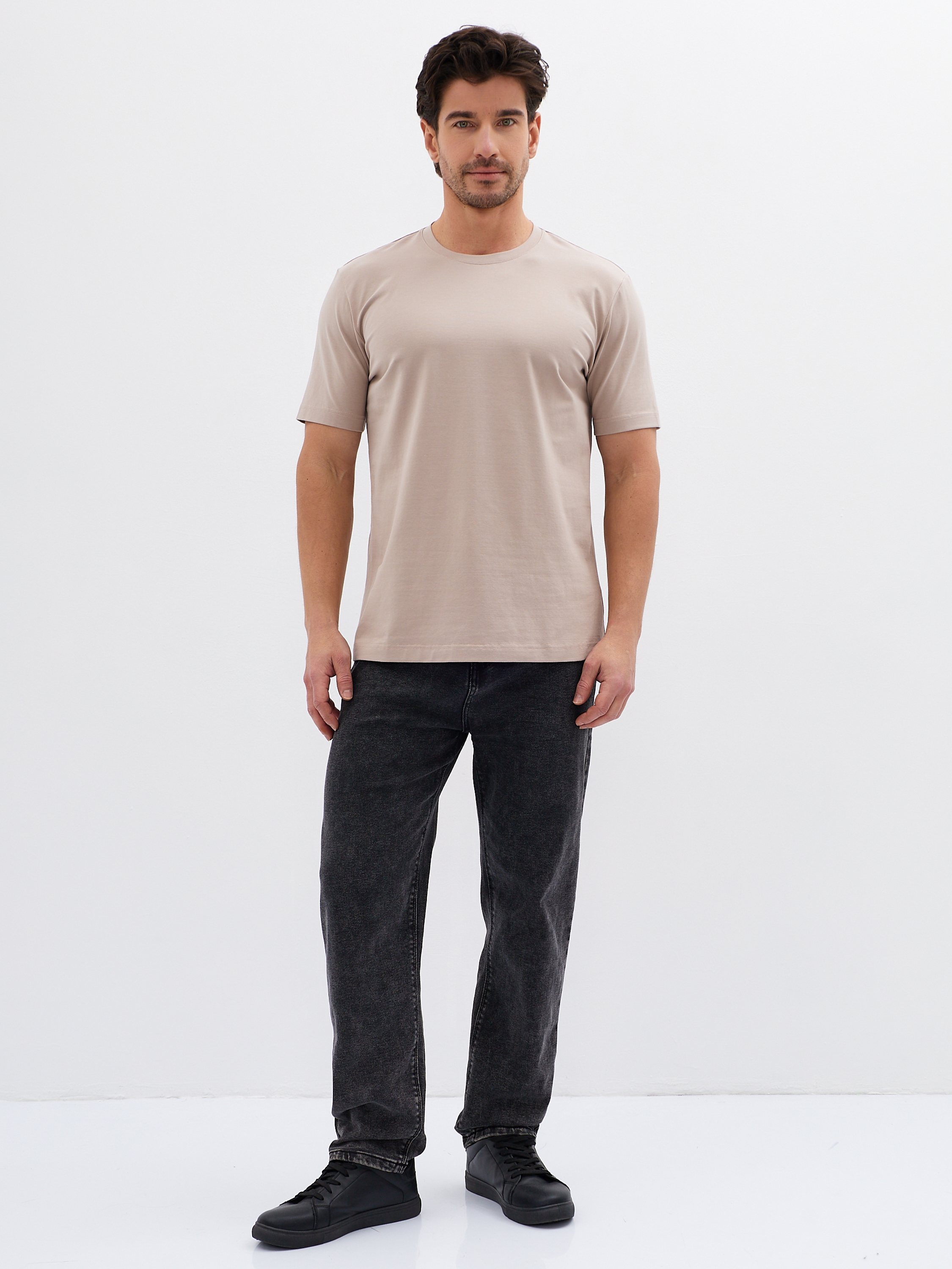 G145-KO-HJ-20115-N (серо-бежевый) Футболка мужская короткий рукав