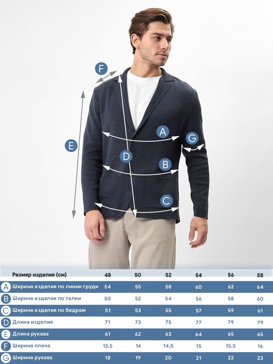 G136-KF-т.синий 530 Кардиган мужской