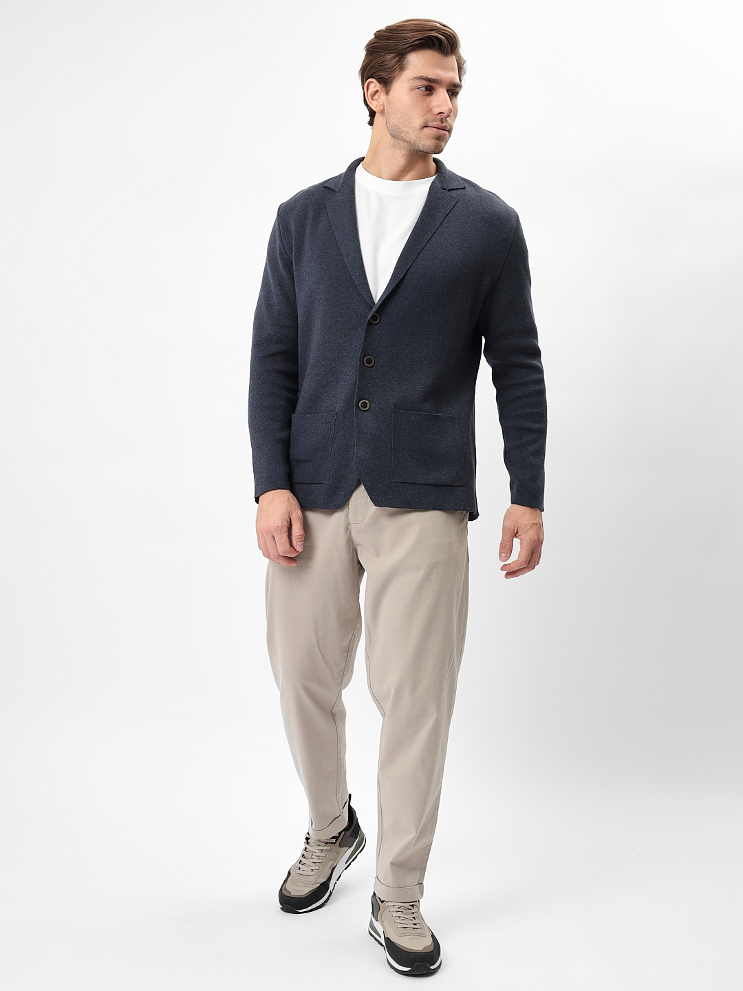 G136-KF-т.синий 530 Кардиган мужской