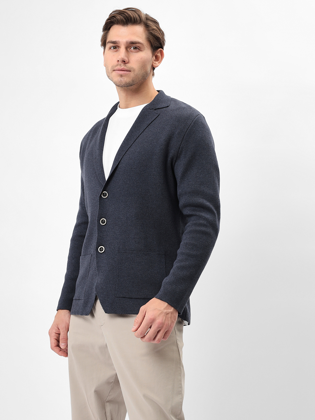 G136-KF-т.синий 530 Кардиган мужской