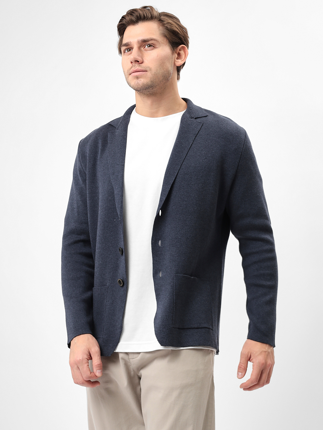 G136-KF-т.синий 530 Кардиган мужской