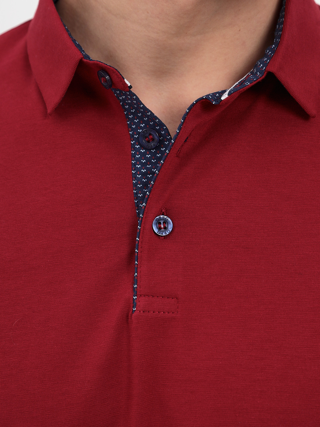 G144-KO1246T-SAS5068 (бордо) Джемпер мужской с воротником поло короткий рукав