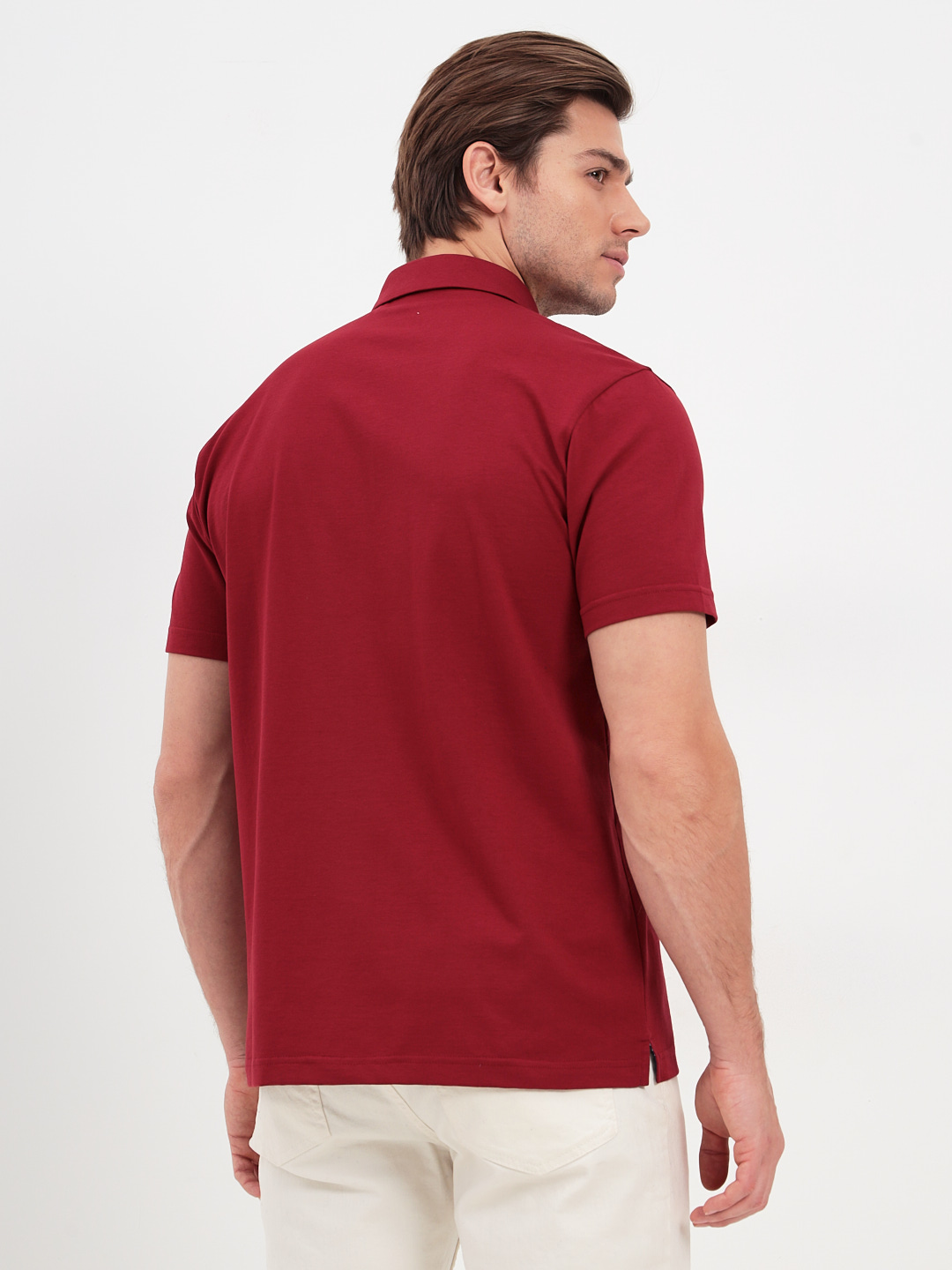 G144-KO1246T-SAS5068 (бордо) Джемпер мужской с воротником поло короткий рукав