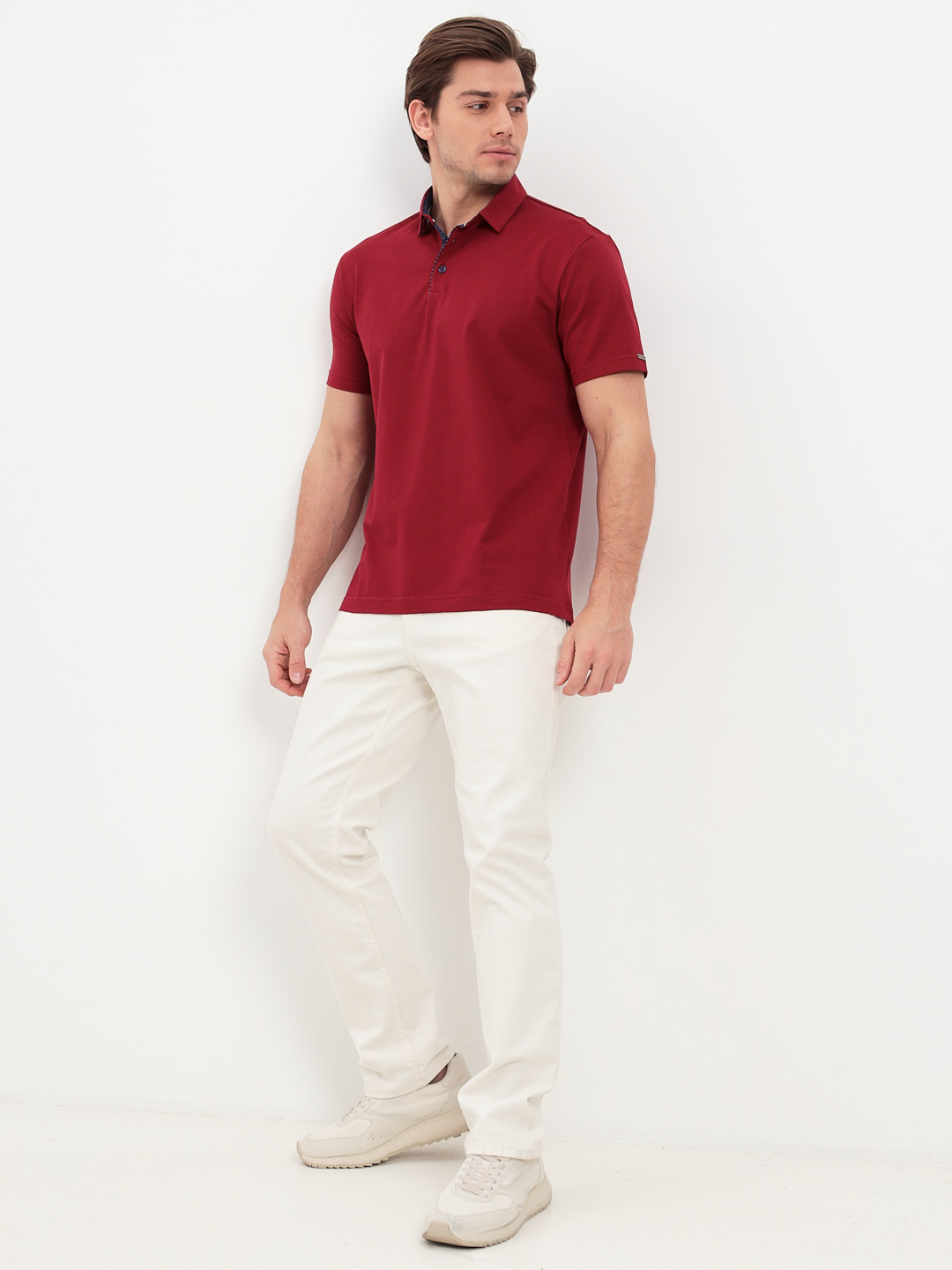 G144-KO1246T-SAS5068 (бордо) Джемпер мужской с воротником поло короткий рукав