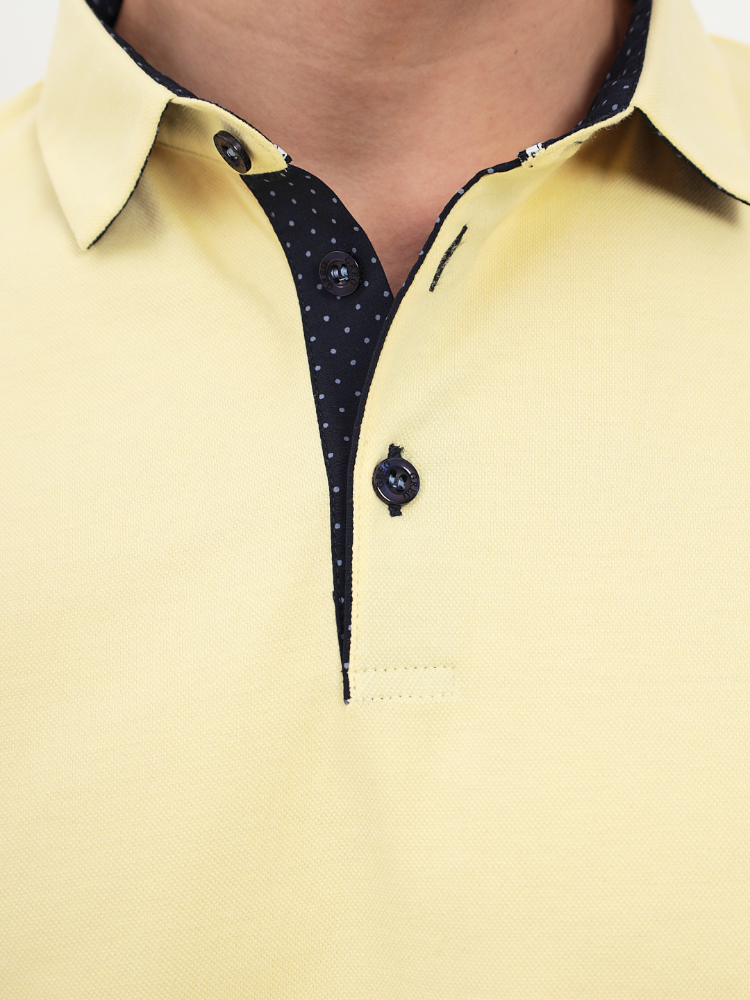 G144-PO1246T-SA0048 (лимон) Джемпер мужской с воротником поло короткий рукав