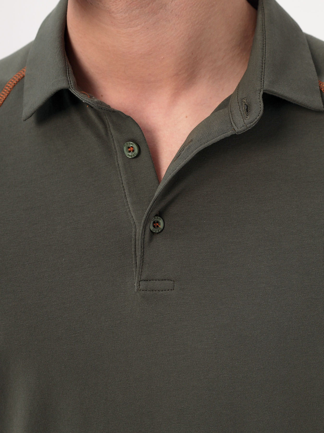 G152RZR-KO-SA5094-STR (хаки) Джемпер мужской с воротником поло короткий рукав