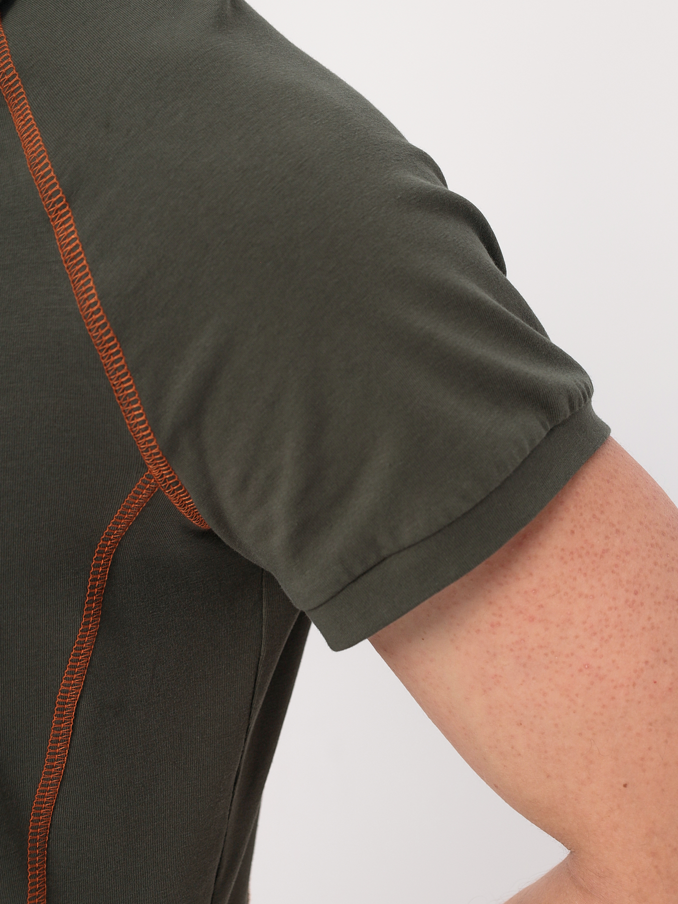 G152RZR-KO-SA5094-STR (хаки) Джемпер мужской с воротником поло короткий рукав