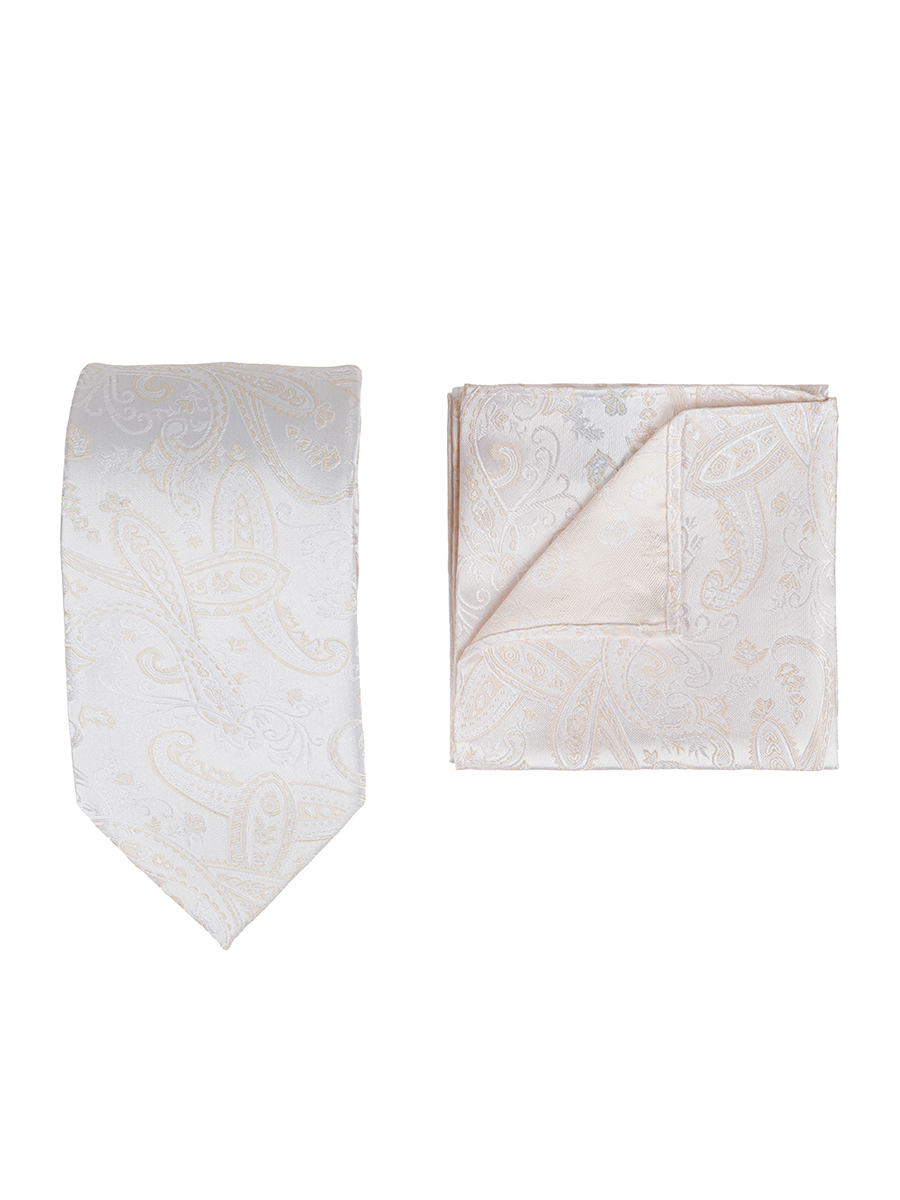 Carpenter-poly 8-айвори 304.1.09 Галстук мужской с платком