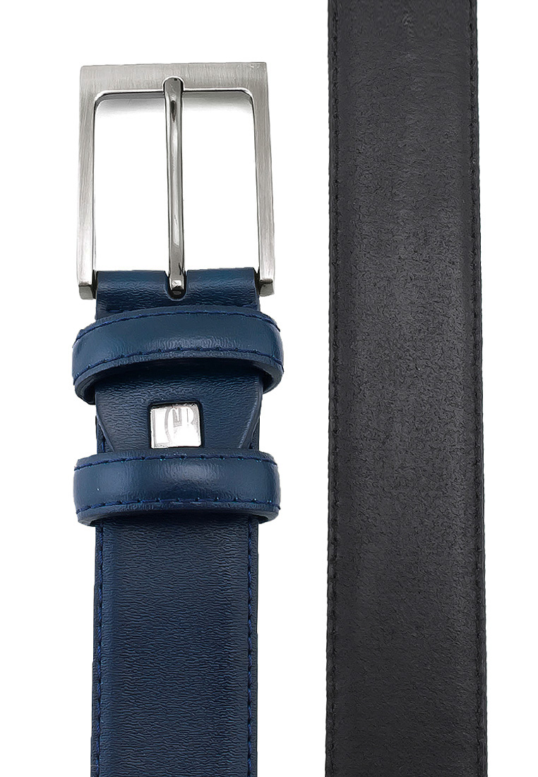 Crt18 гладк. синий Ремень кожаный мужской