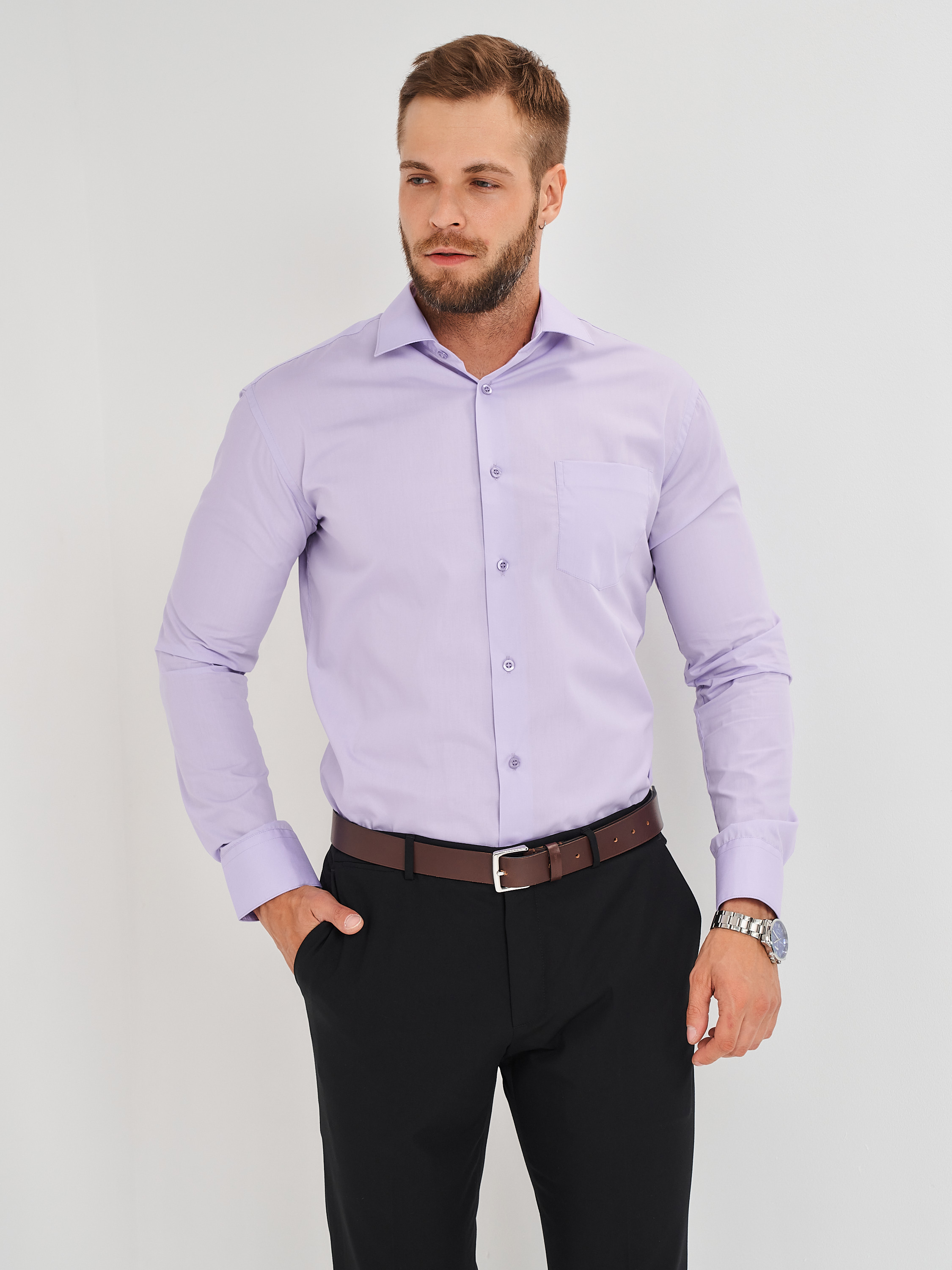 c730/157/pur/Z Сорочка мужская длинный рукав