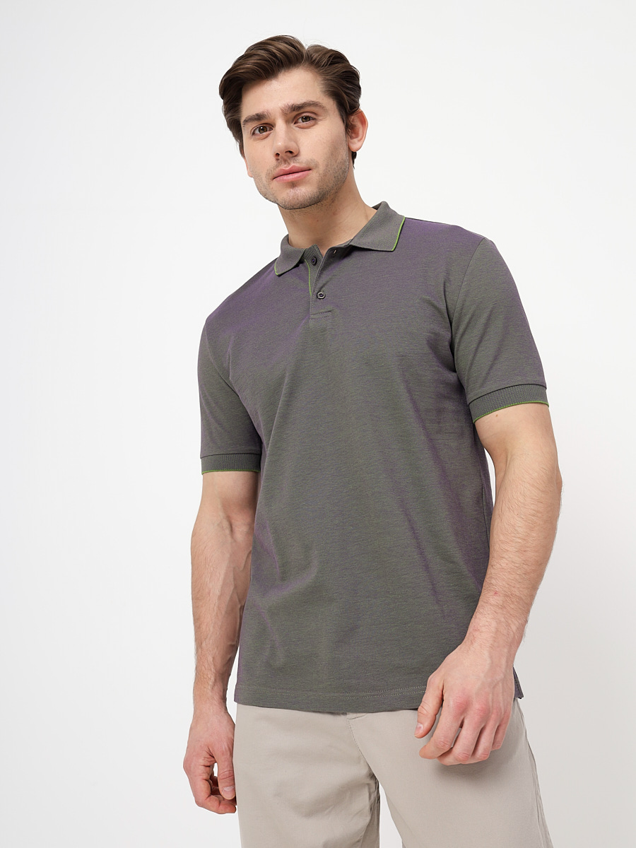 G144V-PH4-OZ4 (зеленый) Джемпер мужской с воротником поло короткий рукав