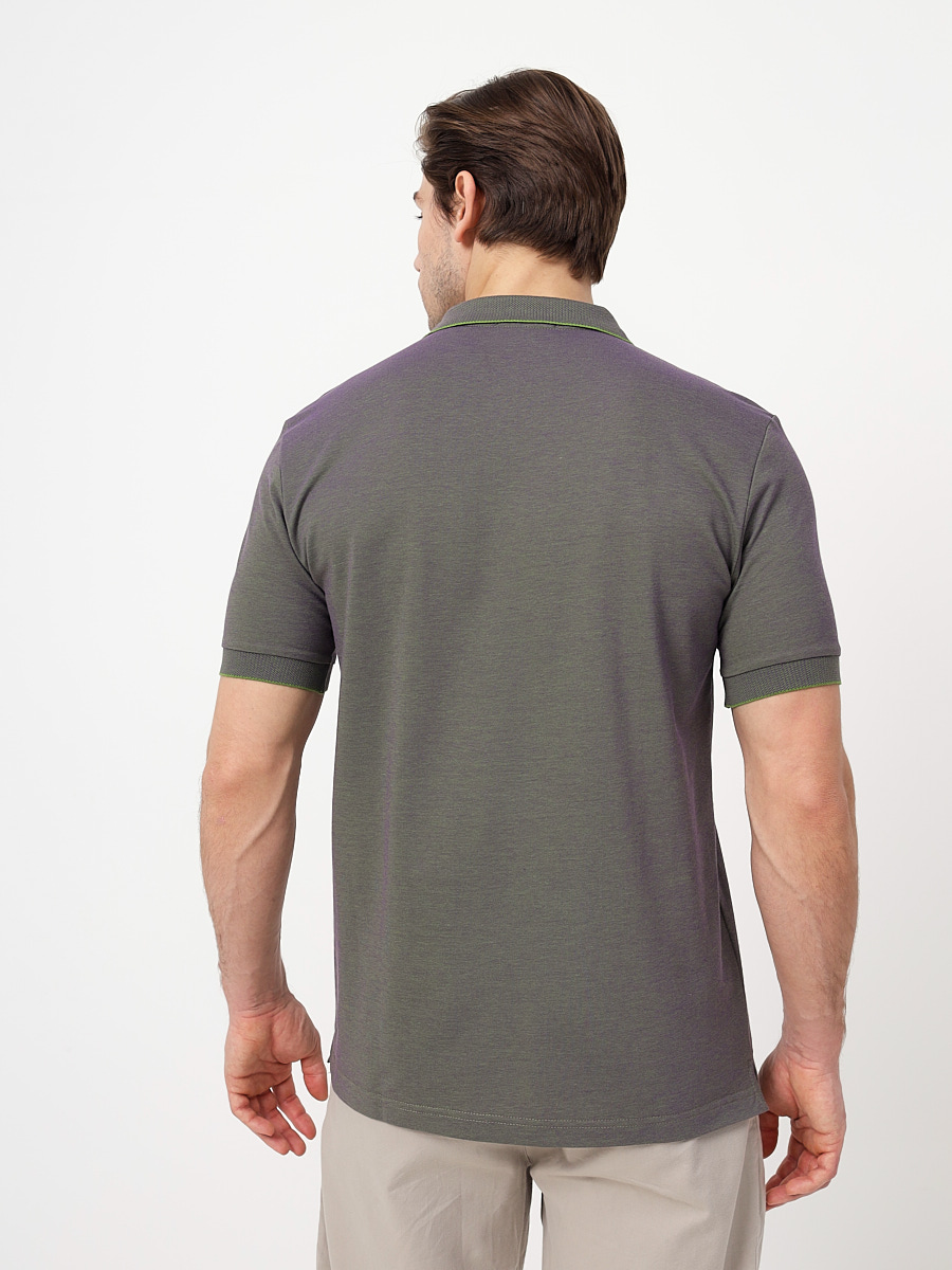 G144V-PH4-OZ4 (зеленый) Джемпер мужской с воротником поло короткий рукав