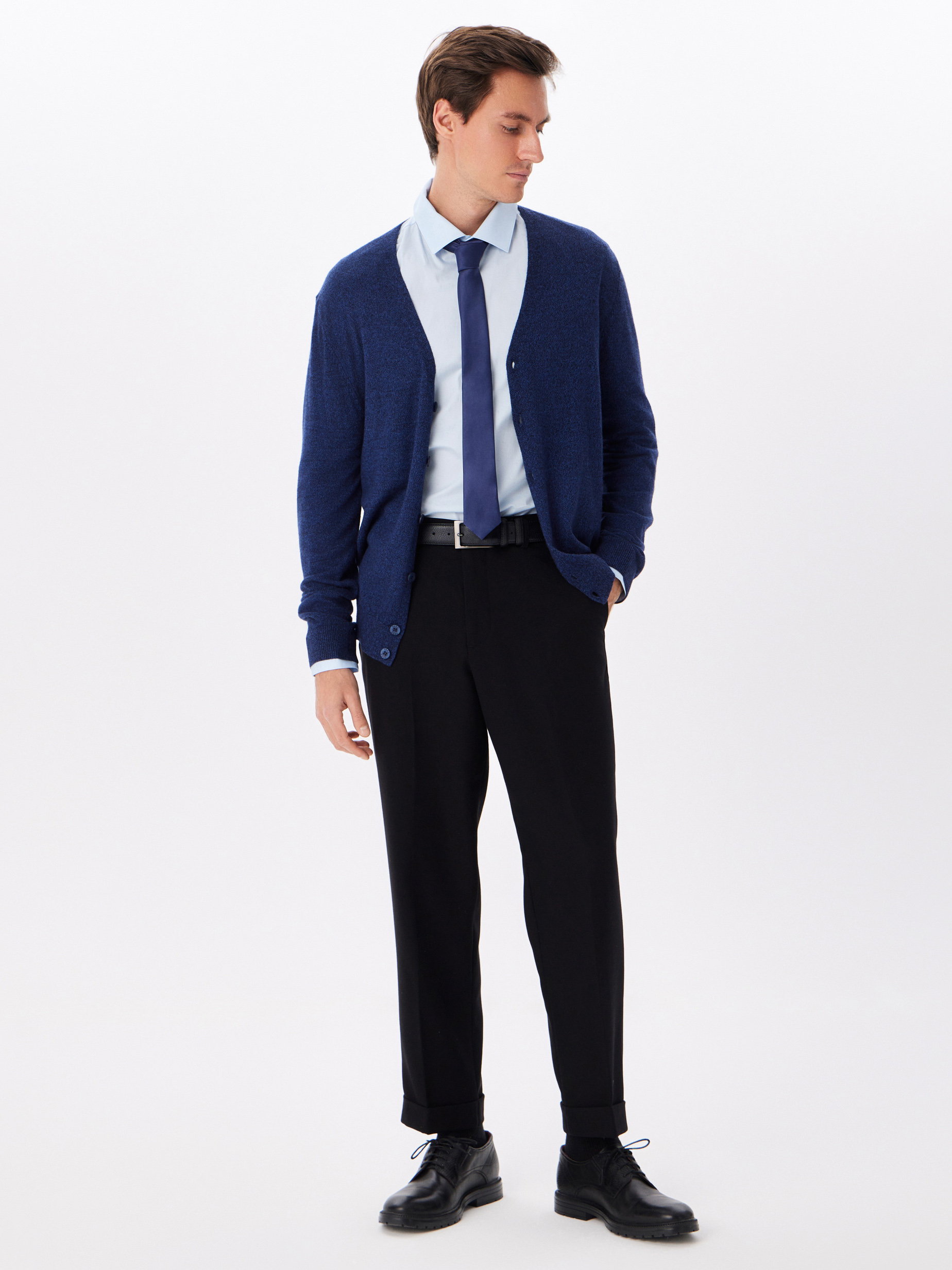 G135-DA53 синий/голубой Кардиган мужской