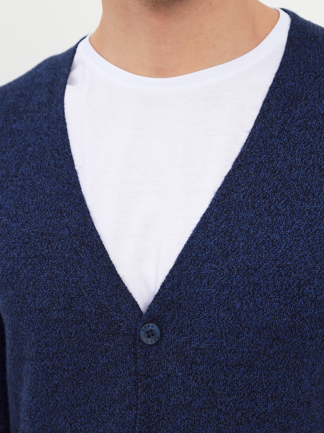 G135-DA53 синий/голубой Кардиган мужской