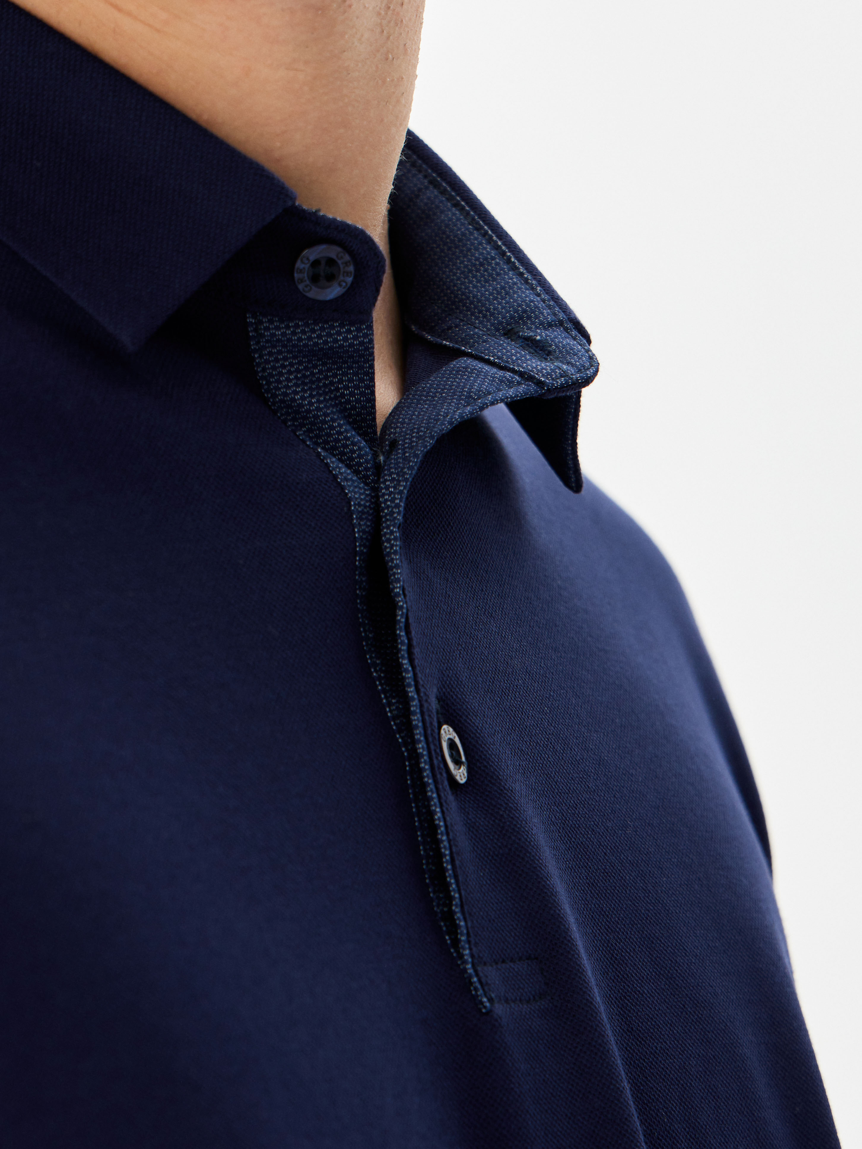 G155-PO1246-SA5105 (синий) Джемпер мужской с воротником поло