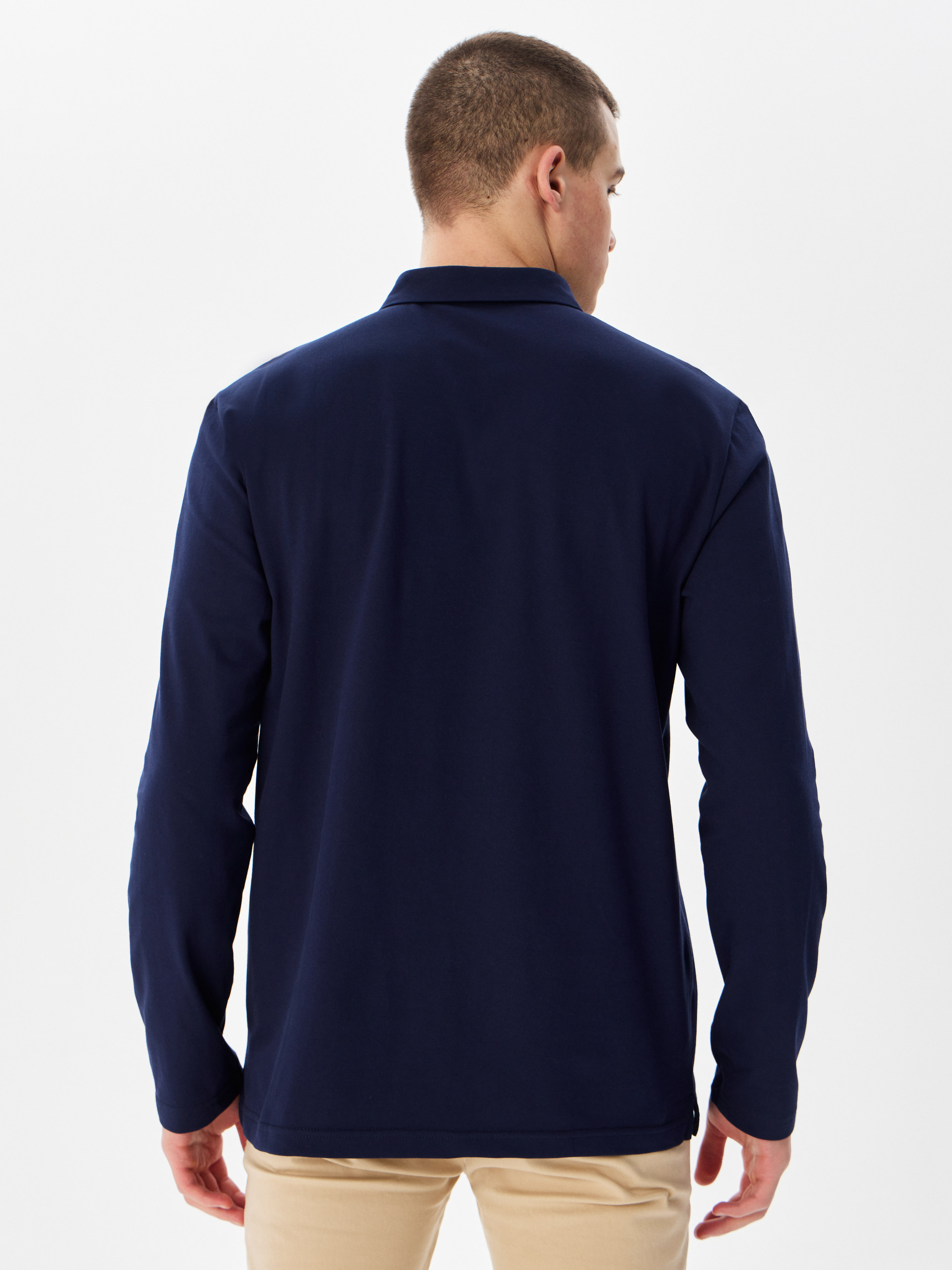 G155-PO1246-SA5105 (синий) Джемпер мужской с воротником поло