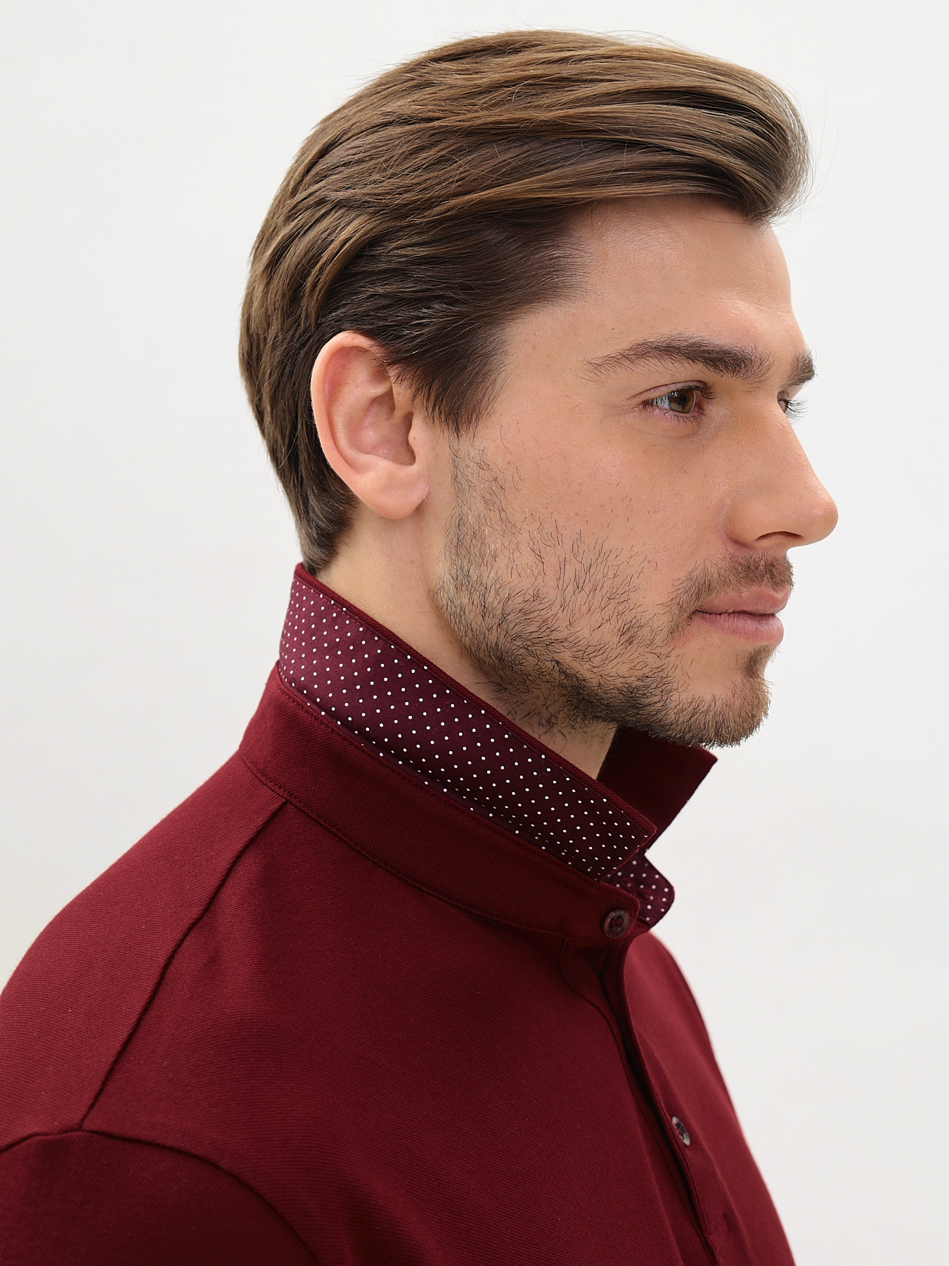 G144-PO1246T-SA2081 (бордо) Джемпер мужской с воротником поло короткий рукав