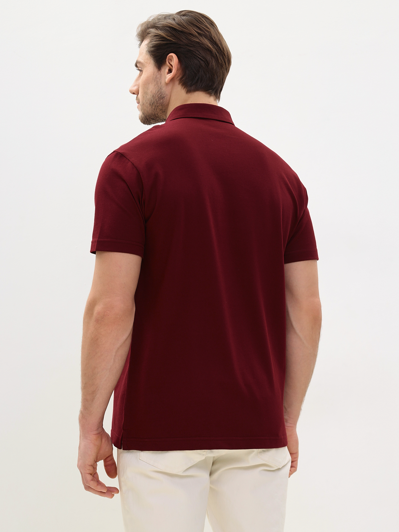 G144-PO1246T-SA2081 (бордо) Джемпер мужской с воротником поло короткий рукав