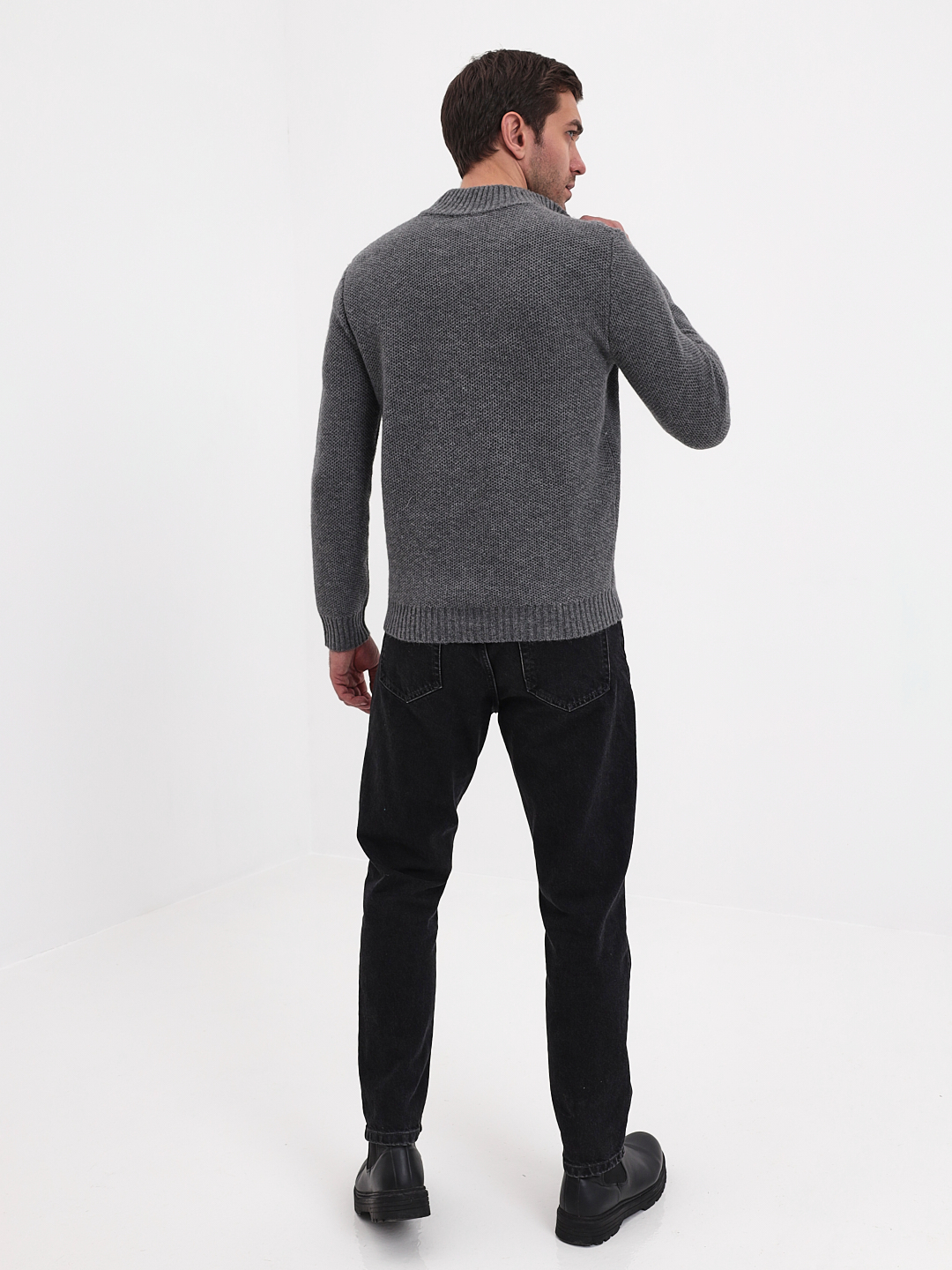 G134-соты D1 (св.серый) Джемпер мужской