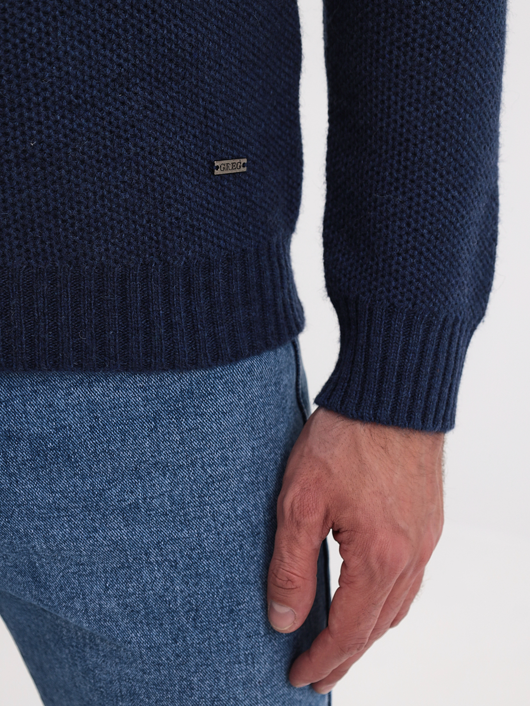 G134-соты D1 (сине-серый) Джемпер мужской