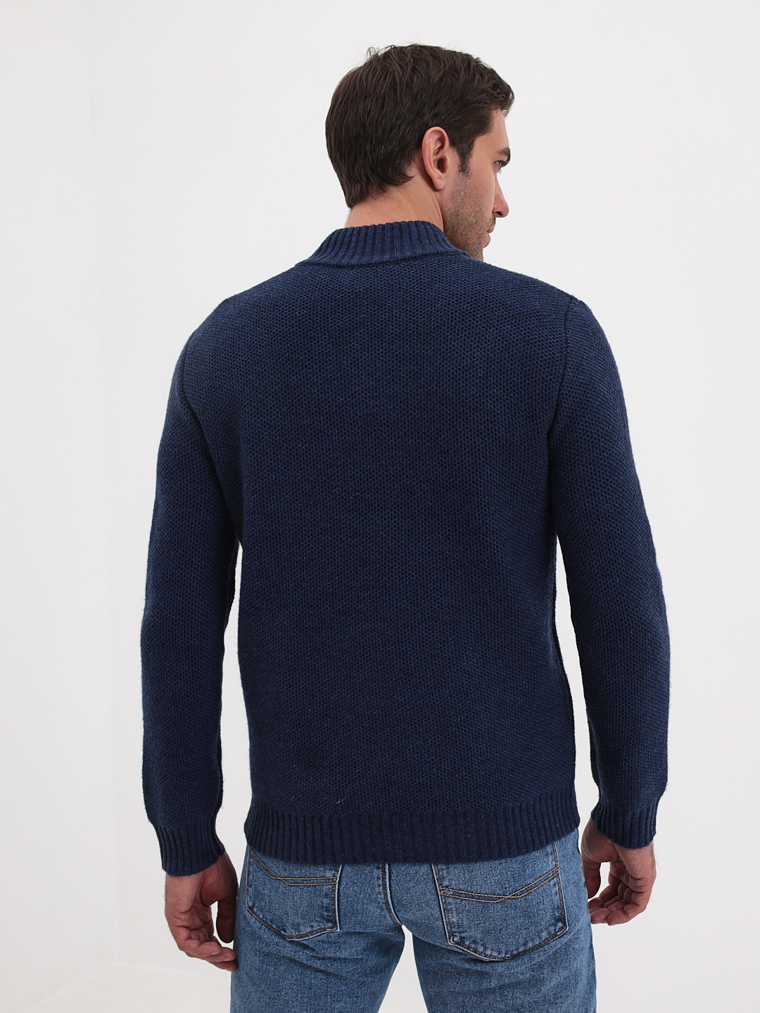 G134-соты D1 (сине-серый) Джемпер мужской