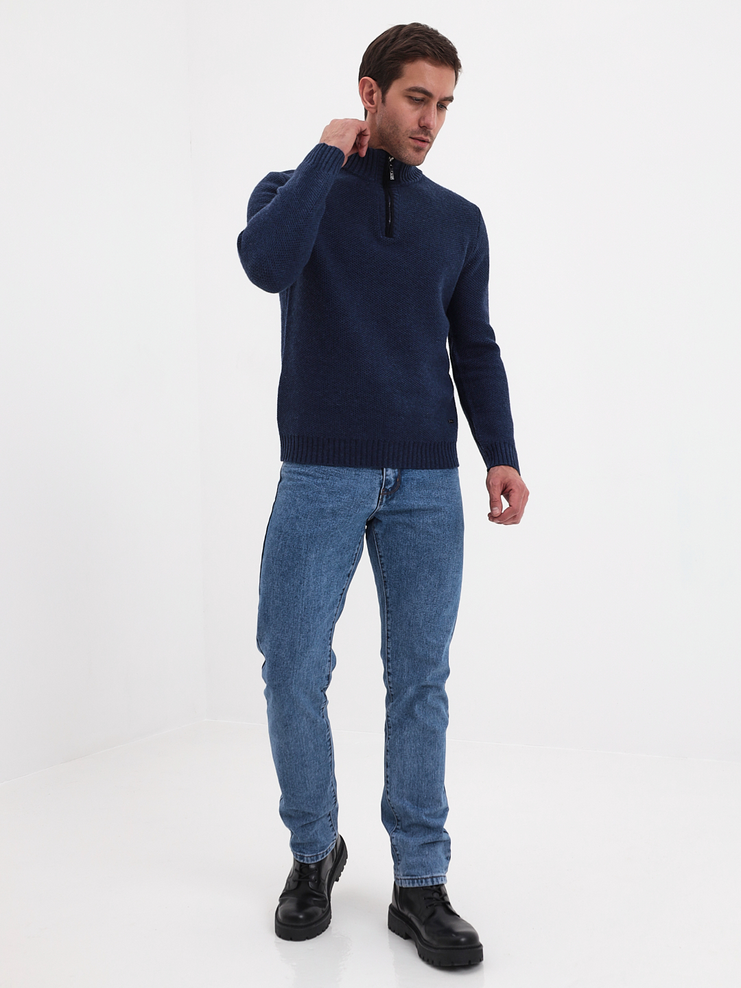 G134-соты D1 (сине-серый) Джемпер мужской