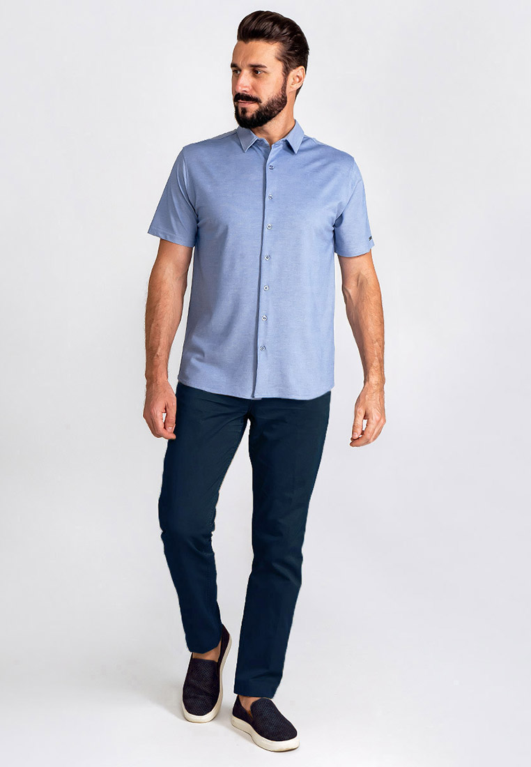 G143-RH03-10 (св.синий) Батник мужской трикотажный короткий рукав