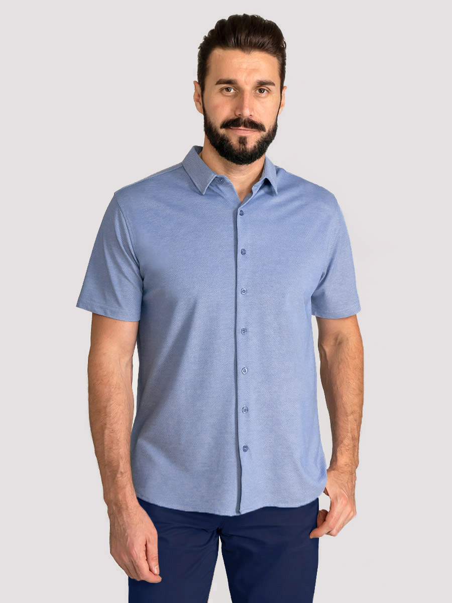 G143-RH03-10 (св.синий) Батник мужской трикотажный короткий рукав