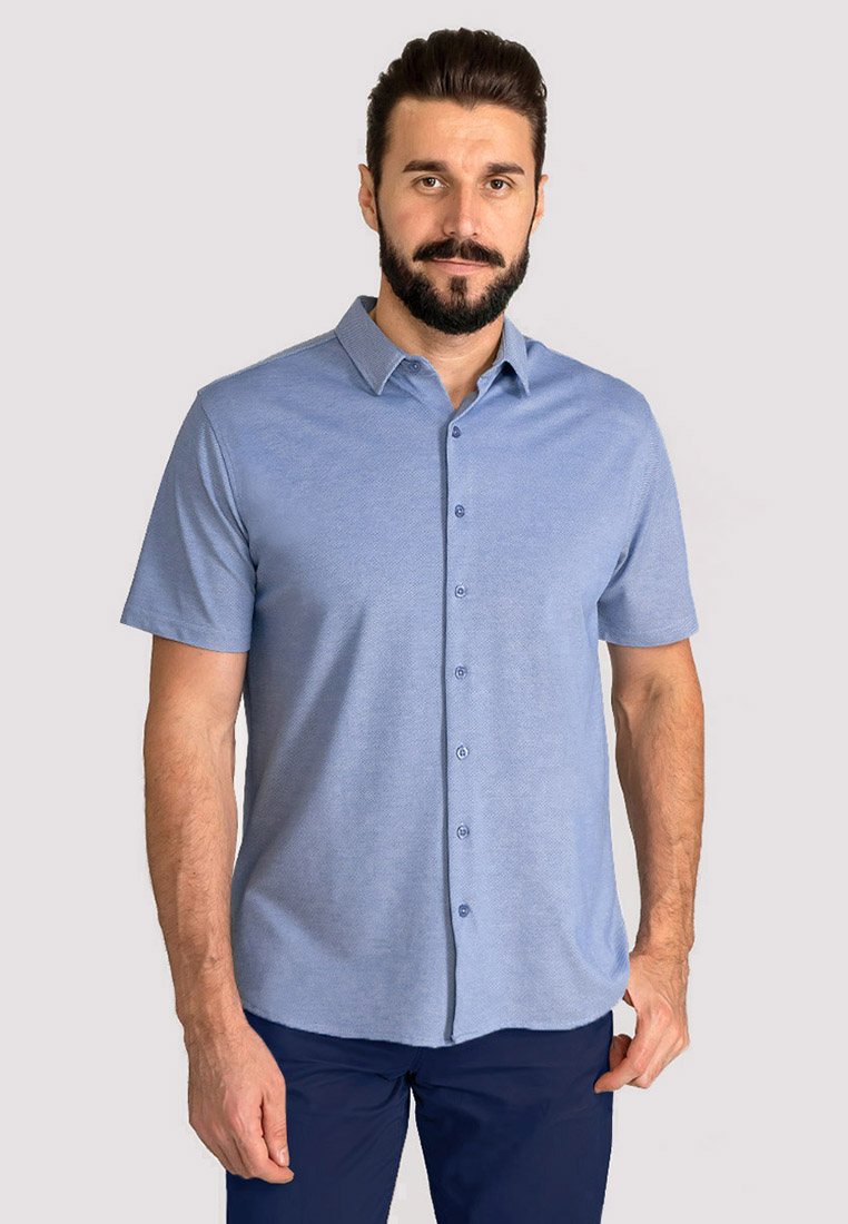 G143-RH03-10 (св.синий) Батник мужской трикотажный короткий рукав