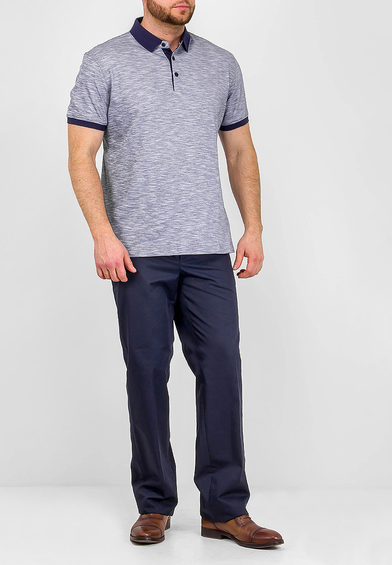 G144-TG9836-3 (св.черный) Джемпер мужской с воротником поло короткий рукав