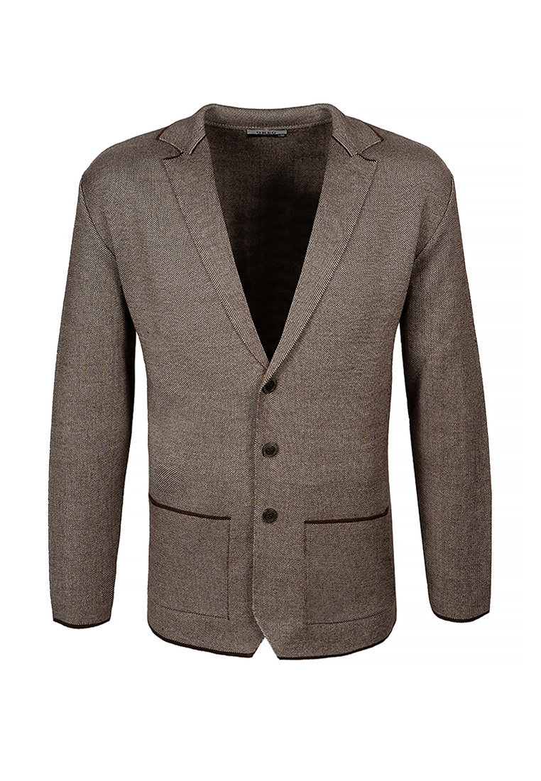 G136-KF-жаккард (серый/корич.) Кардиган мужской