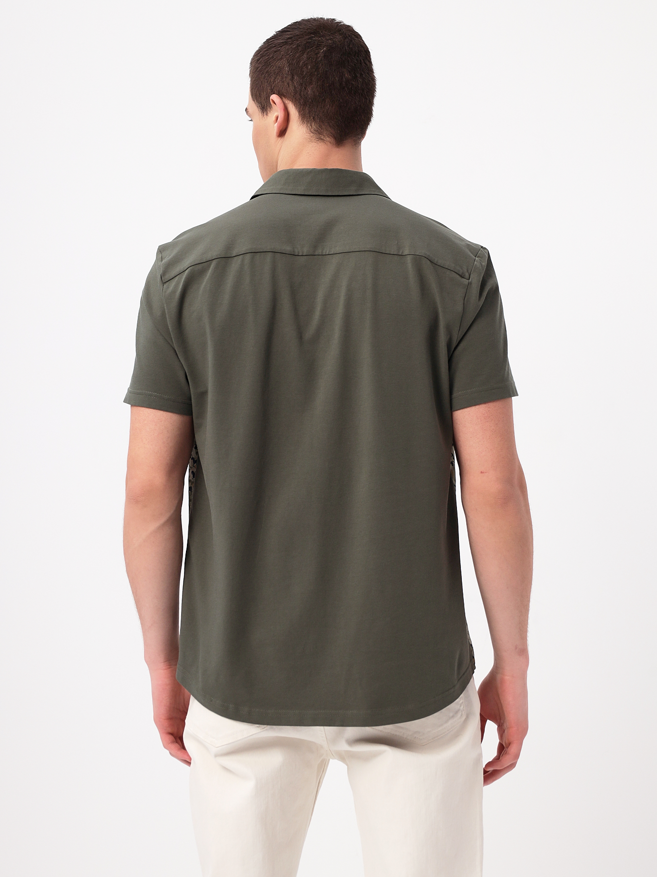G143-KD1467T-JF7817 (хаки) Рубашка трикотажная мужская короткий рукав