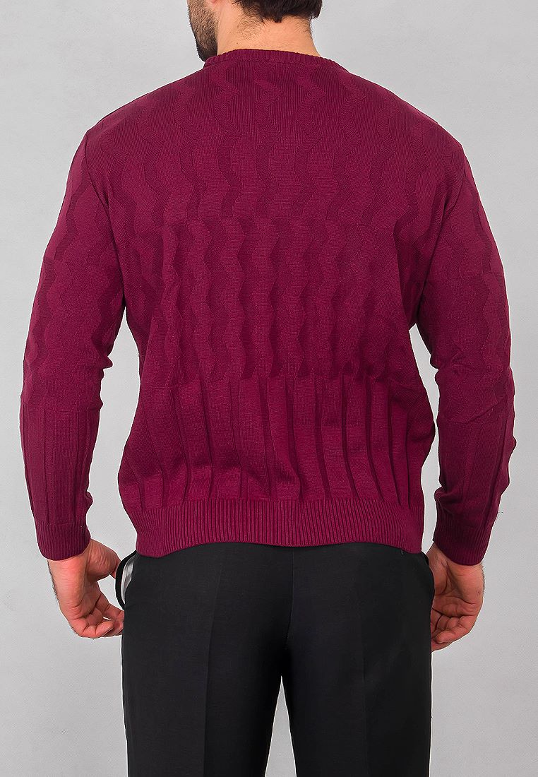 G121-50-зигзаг (брусника) Джемпер мужской